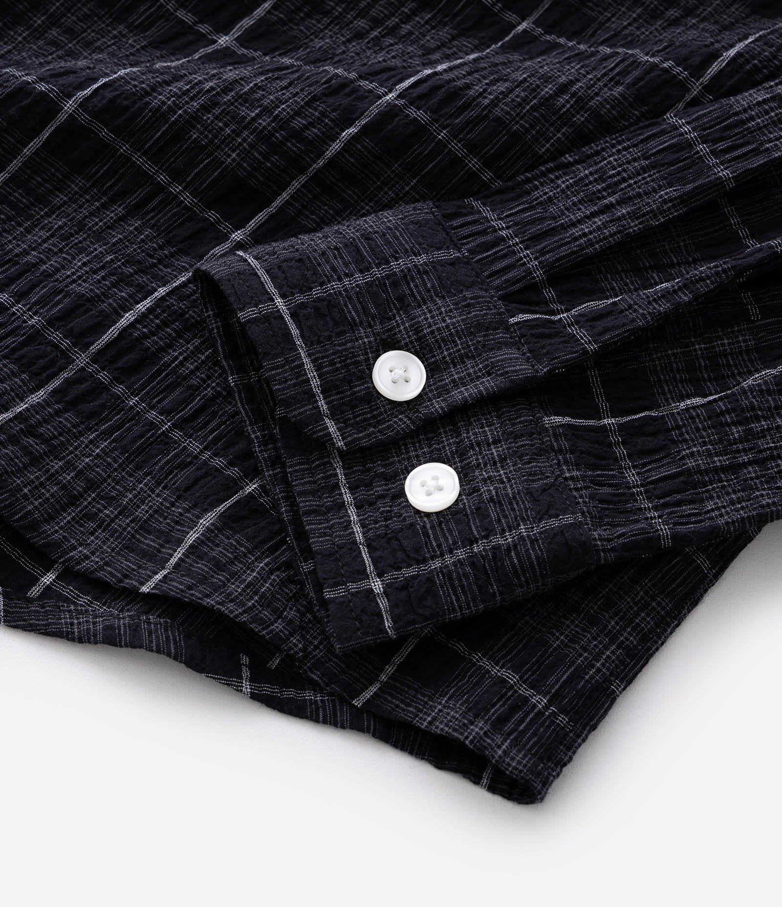 Camisa Manga Longa em Tricoline Xadrez Preto 7