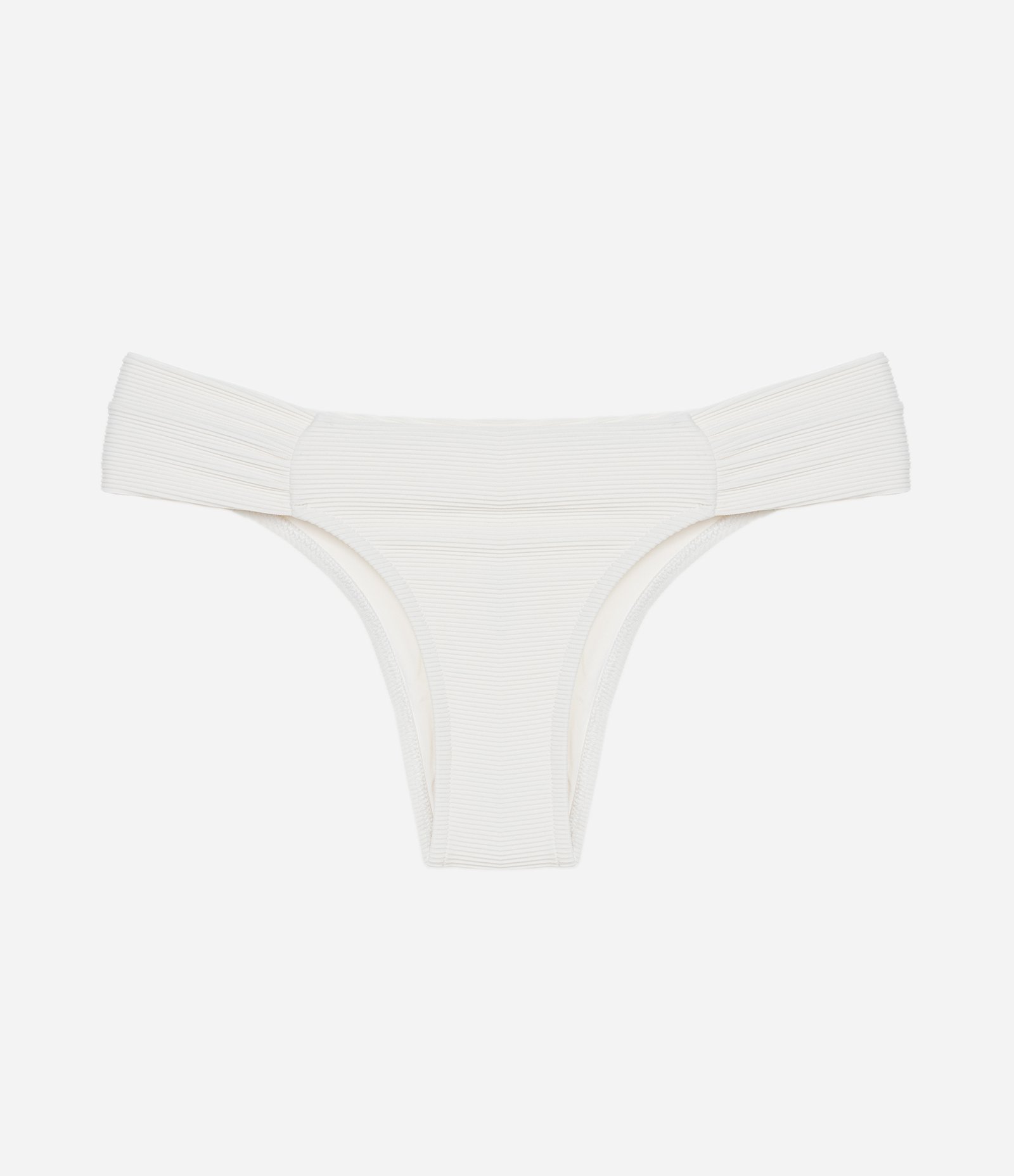 Biquíni Calcinha Canelado com Laterais Drapeadas Branco 4