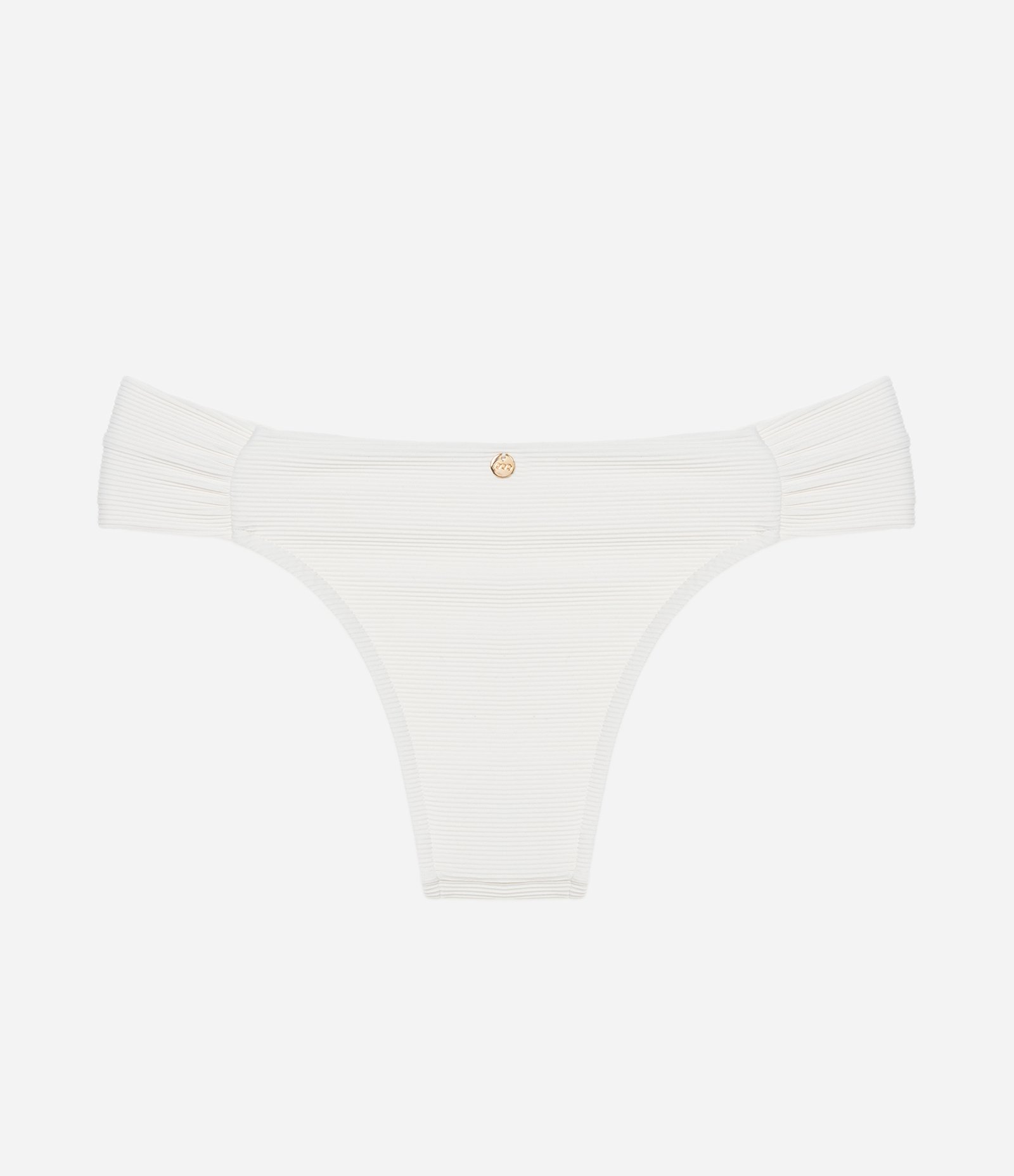 Biquíni Calcinha Canelado com Laterais Drapeadas Branco 5
