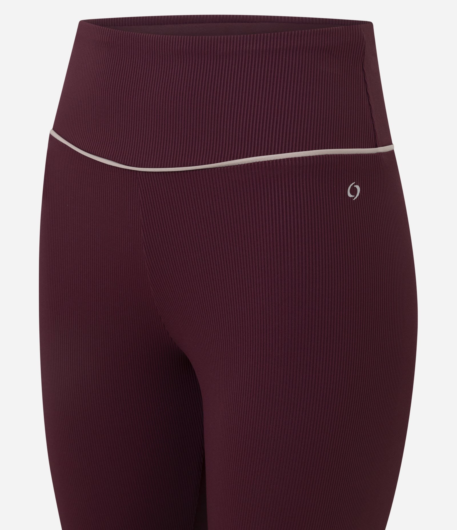 Calça Legging Esportiva em Microfibra Canelada com Friso Contrastante Bordô 6