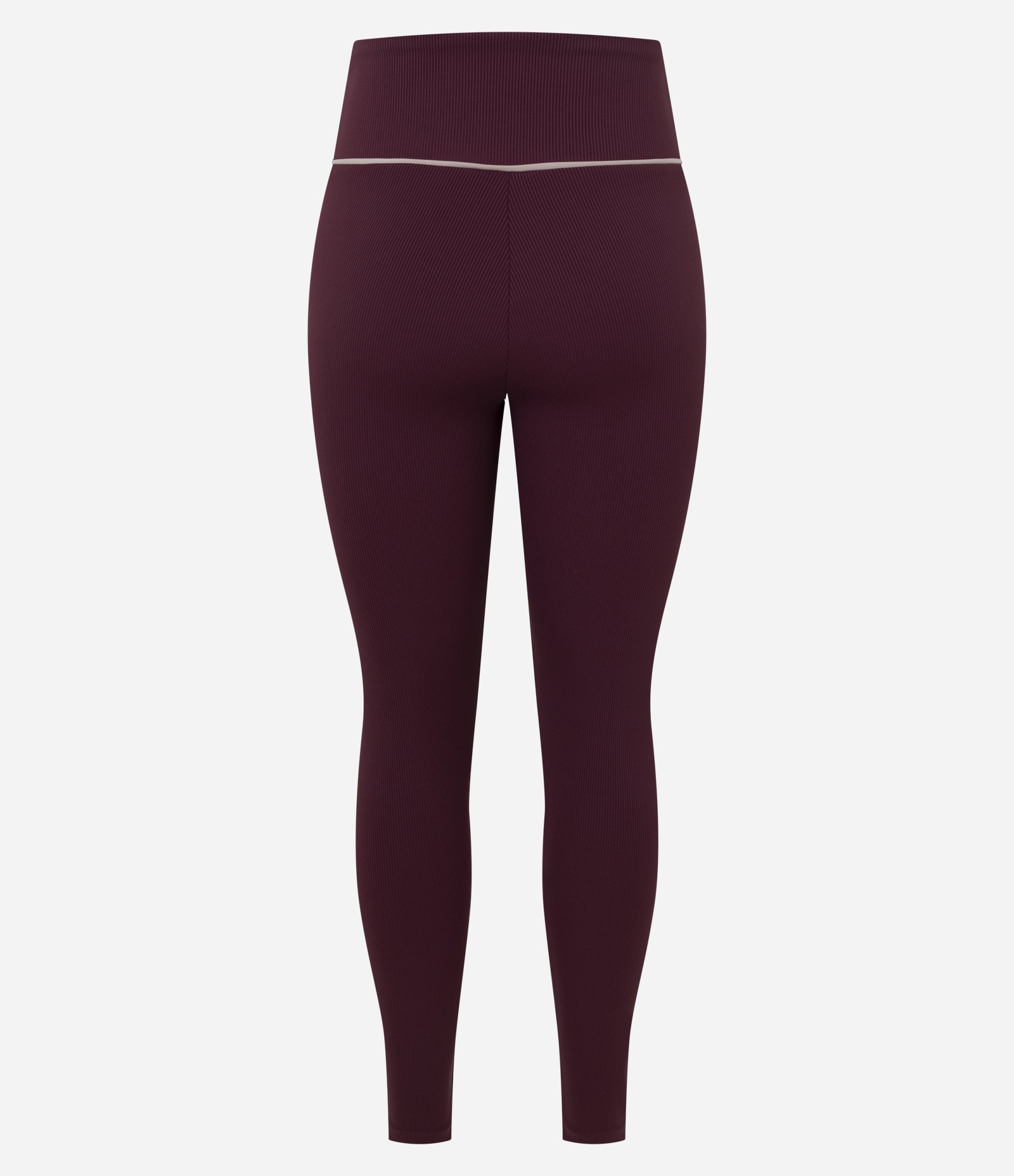 Calça Legging Esportiva em Microfibra Canelada com Friso Contrastante Bordô 7