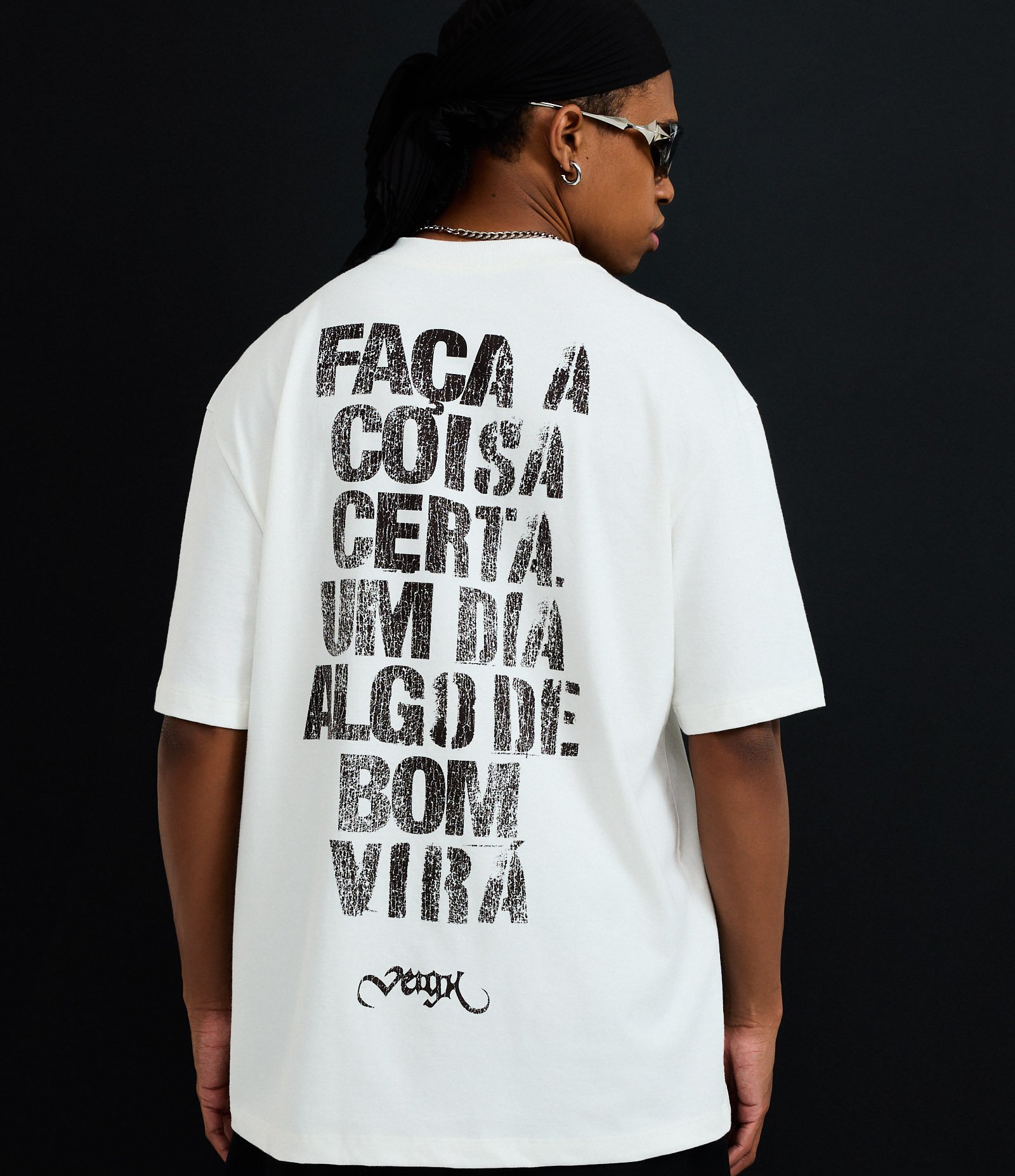 Camiseta Relaxed em Malhão com Estampa Veigh Anjo Faça a Coisa Certa Branco 3