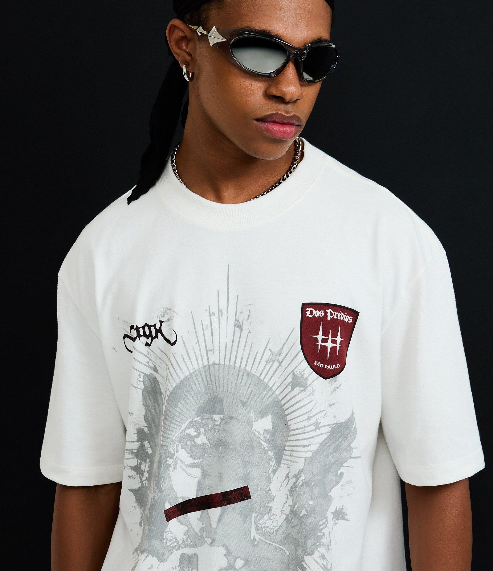 Camiseta Relaxed em Malhão com Estampa Veigh Anjo Faça a Coisa Certa Branco 4