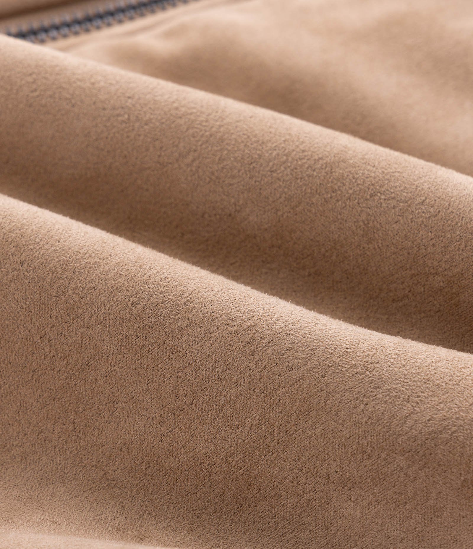 Jaqueta Pesada Bomber em Suede com Bolso Bege 7
