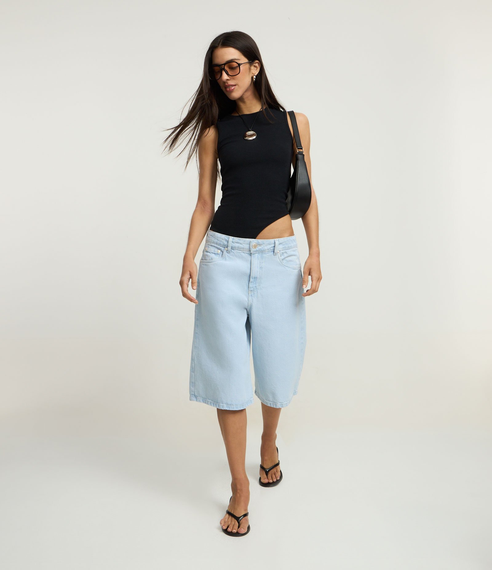 Blusa Sem Manga em Jacquard com Faixas para Abotoamento Preto 3