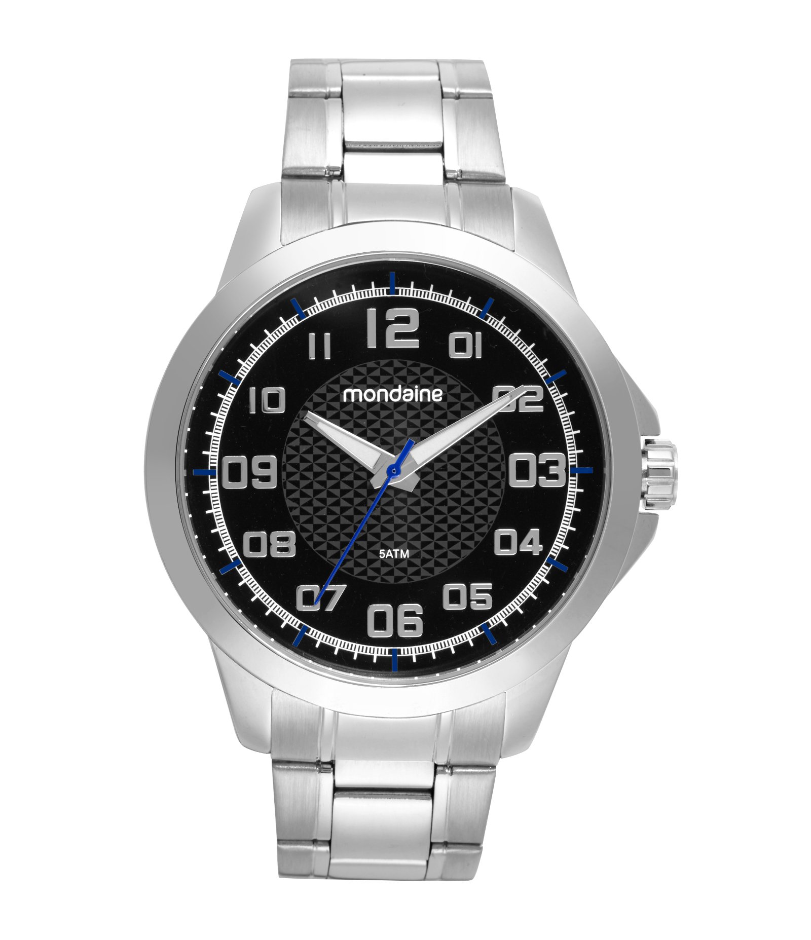 Relógio Aço Masculino Analogico Com Caixa Em Metal Gun e Pulseira Em Aço Mondaine Prata 1