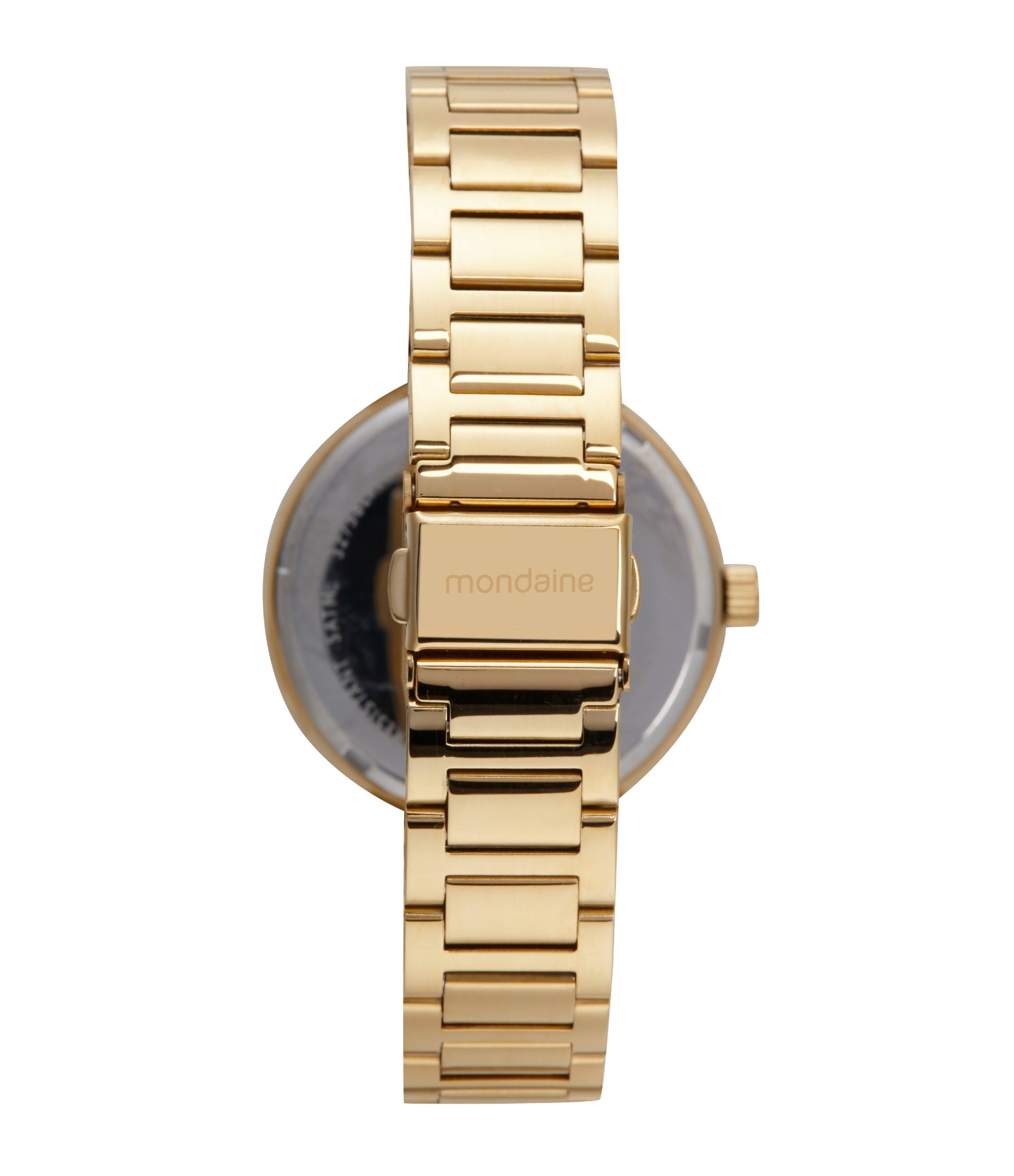 Relógio Aço Feminino Analogico Com Caixa Em Metal e Pulseira em Aço Mondaine Dourado 3
