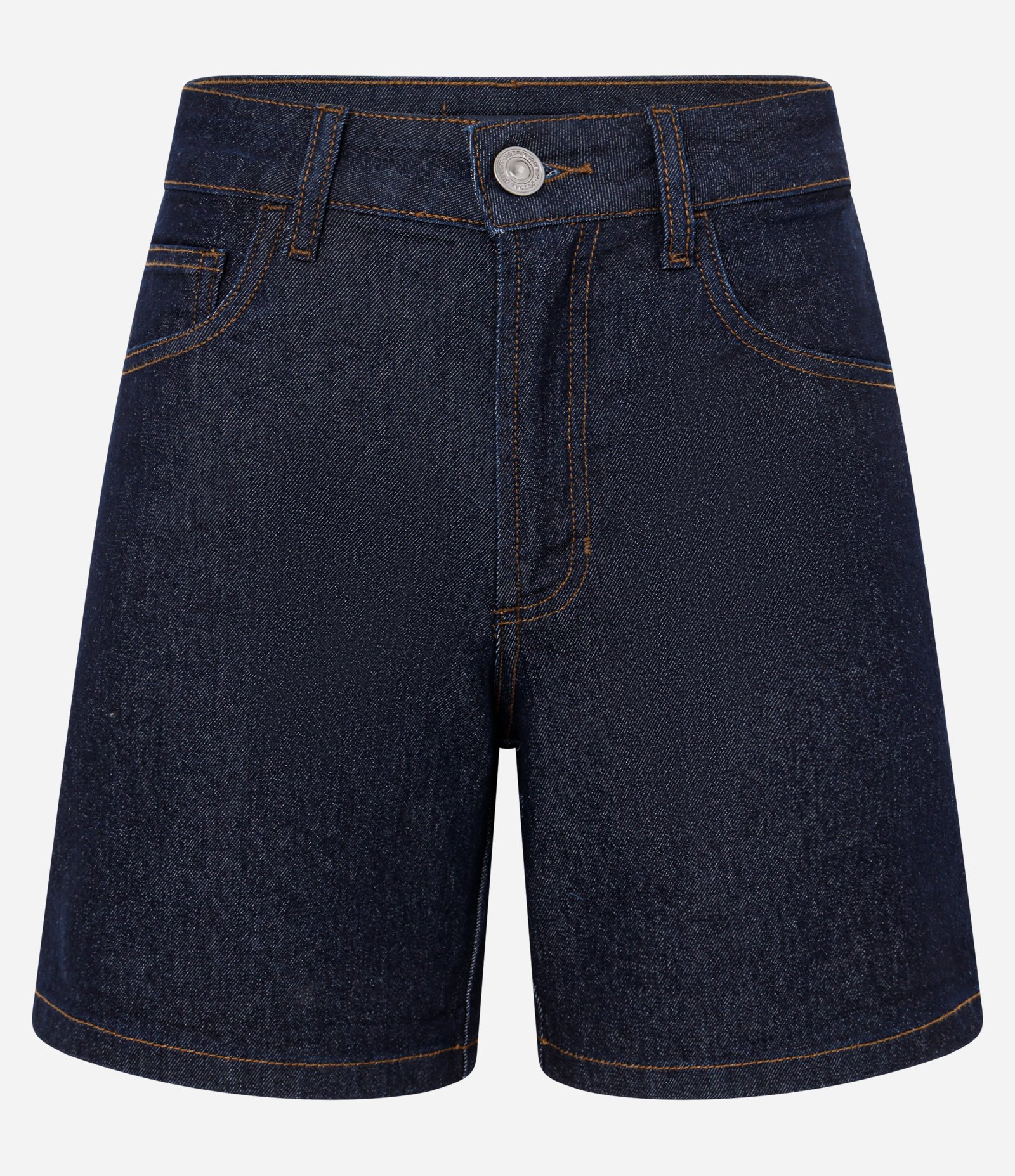 Short Jeans Clássico com Cintura Média Azul Escuro 1
