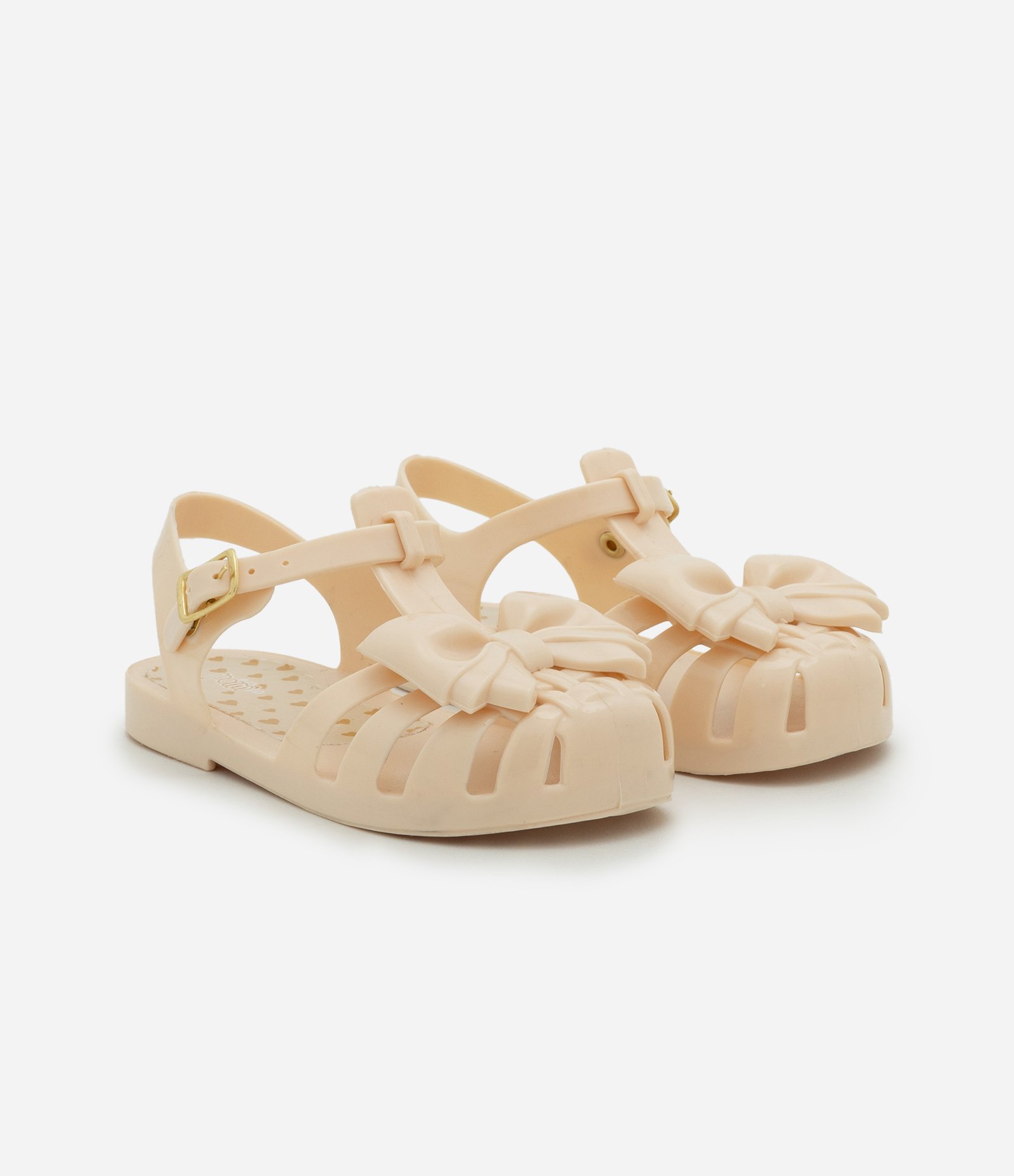Sandália Infantil com Laço Frontal – Tam 19 a 26 Off White 1