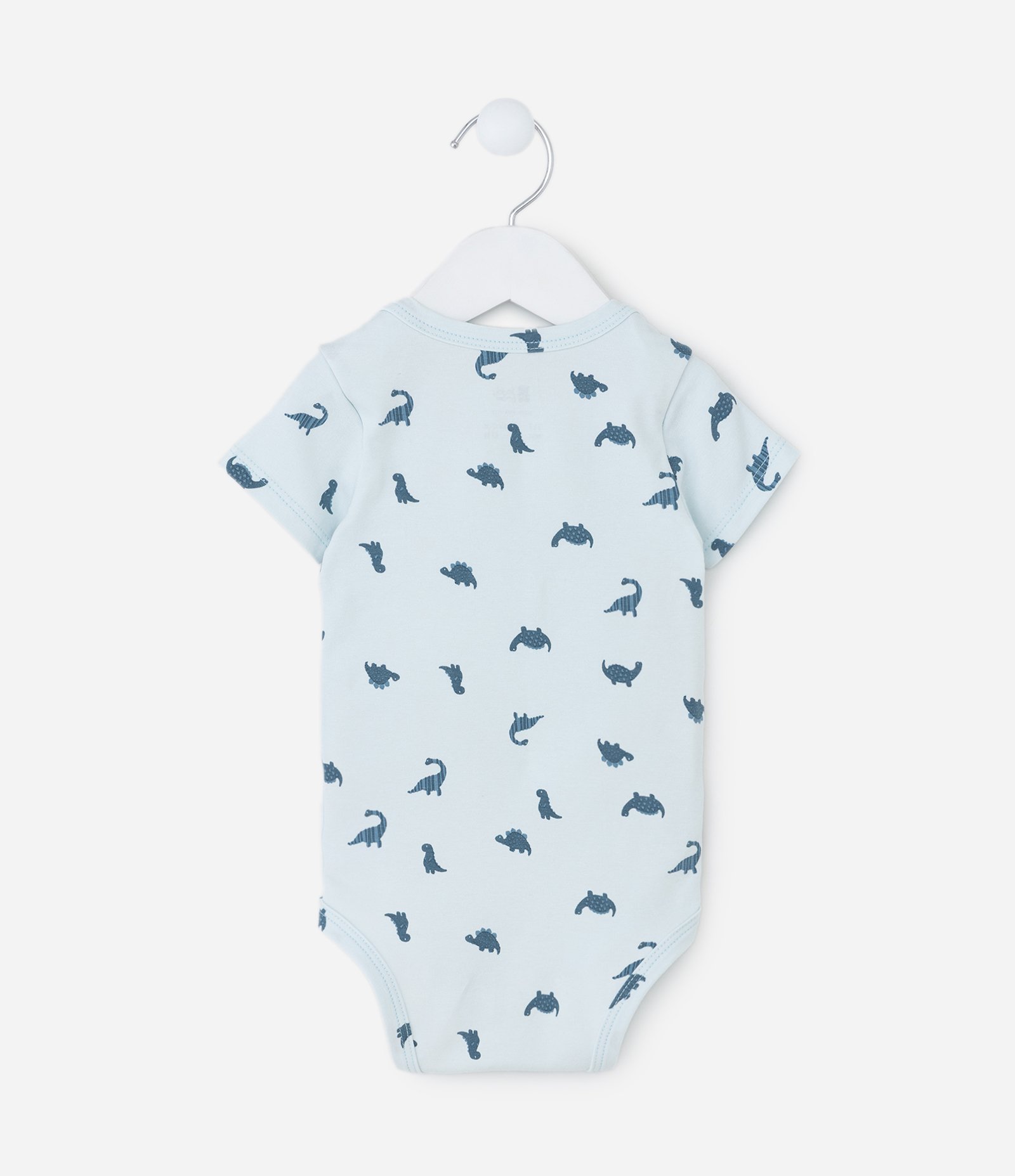 Body Bebê com Estampa Dinossauros e Lettering – Tam 0 a 24 Meses Azul Claro 2