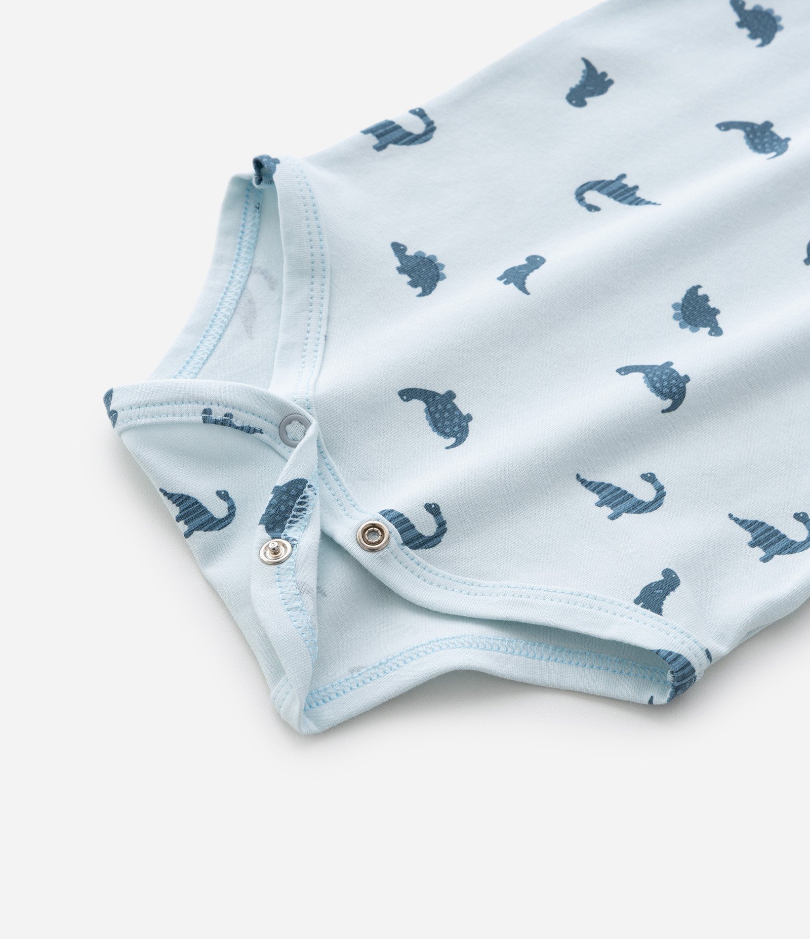 Body Bebê com Estampa Dinossauros e Lettering – Tam 0 a 24 Meses Azul Claro 4