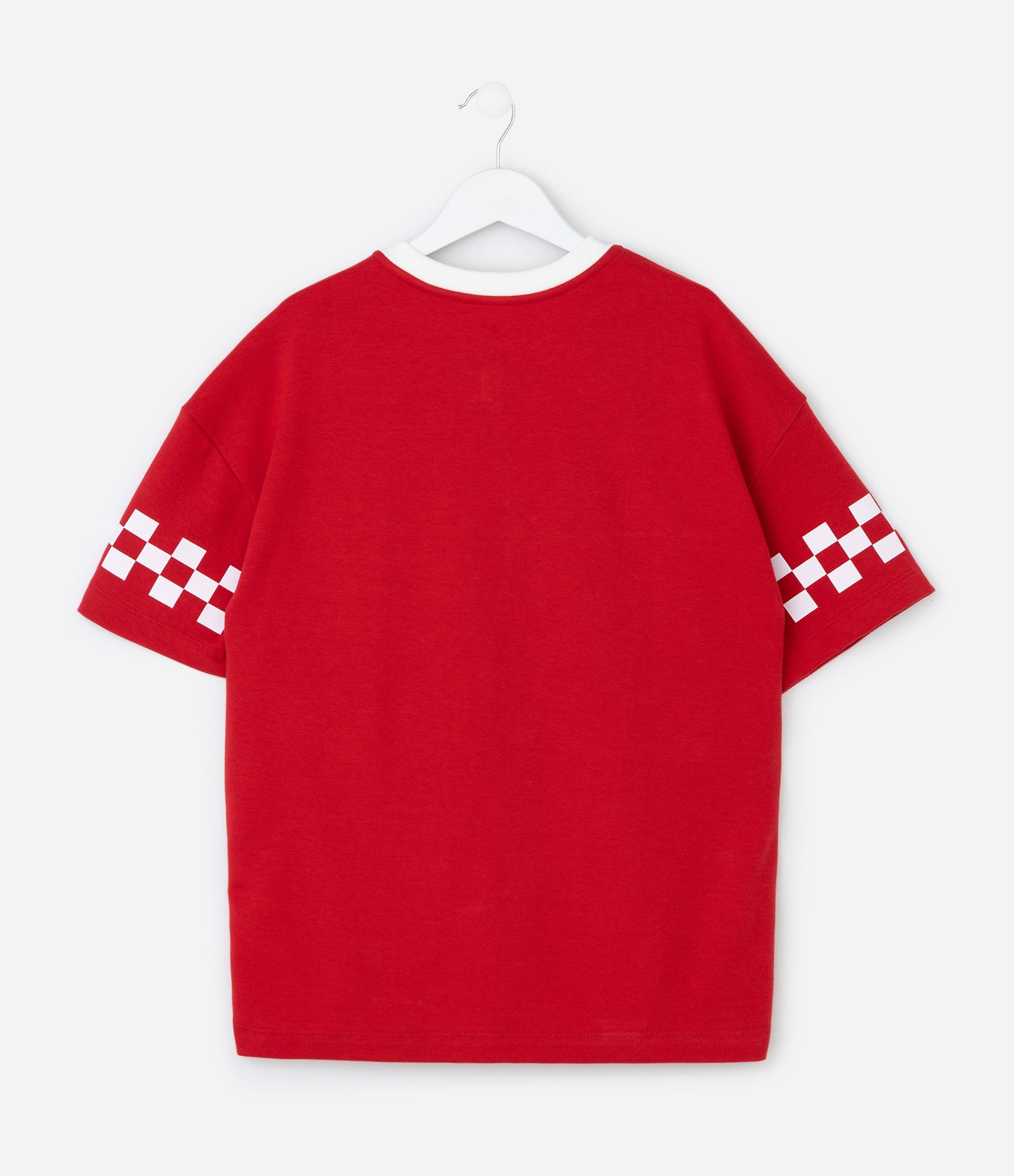 Camiseta Infantil Oversized com Lettering Racer – Tam 5 a 14 Anos Vermelho/Branco 2