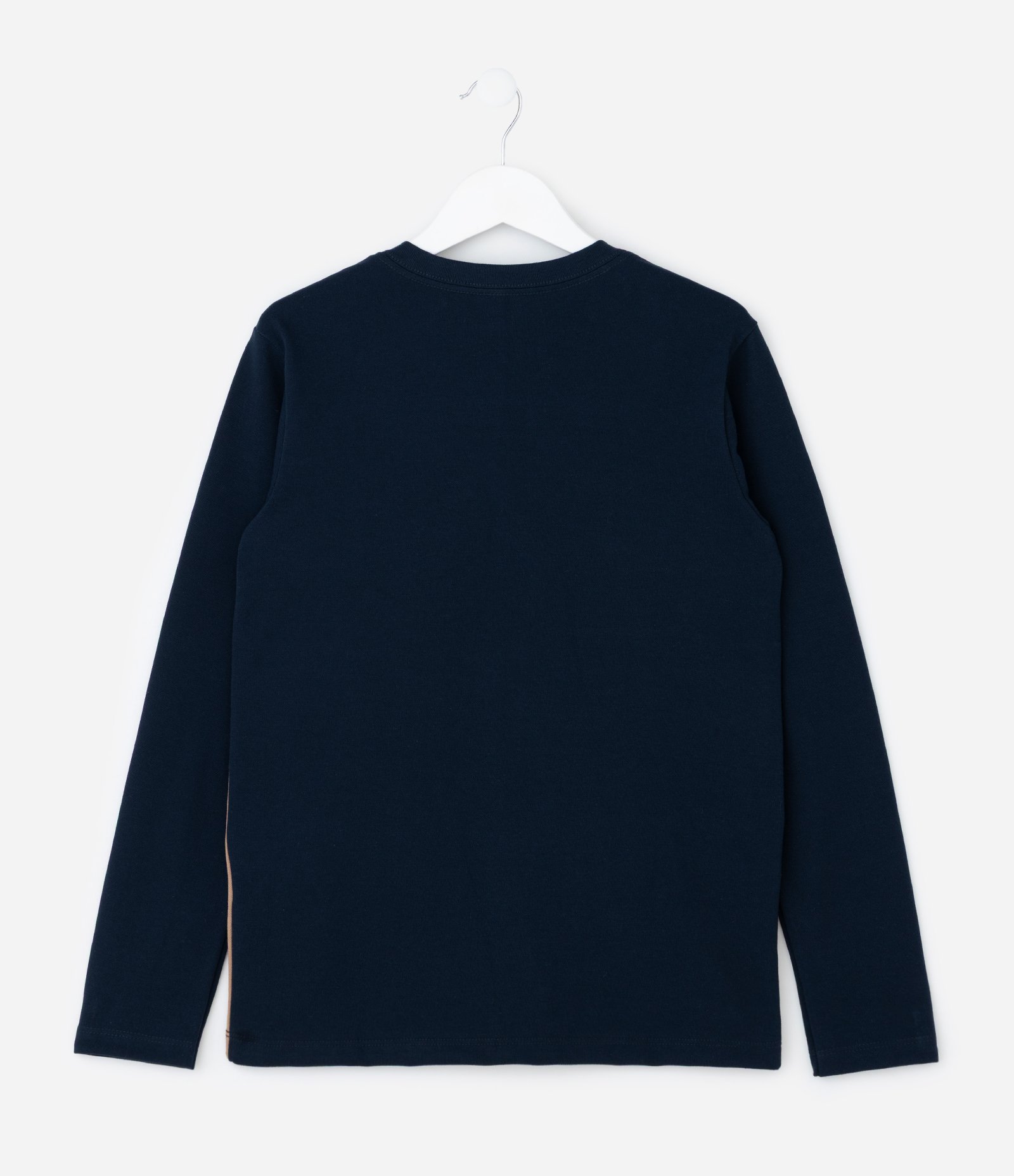 Camiseta Infantil em Piquet com Recortes Texturizados – Tam 5 a 10 Anos Azul Marinho/Bege 2