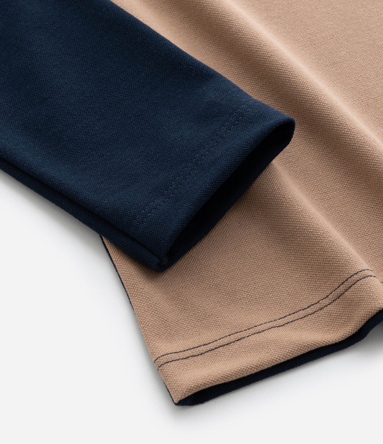 Camiseta Infantil em Piquet com Recortes Texturizados – Tam 5 a 10 Anos Azul Marinho/Bege 4