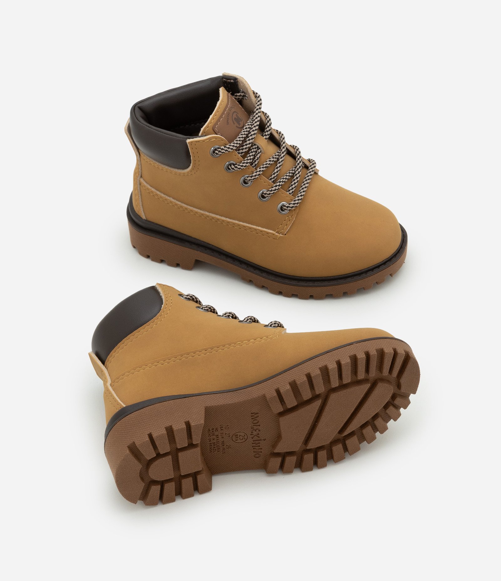 Bota Infantil Coturno com Atacador e Sola Tratorada – Tam 20 a 26 Caramelo 6