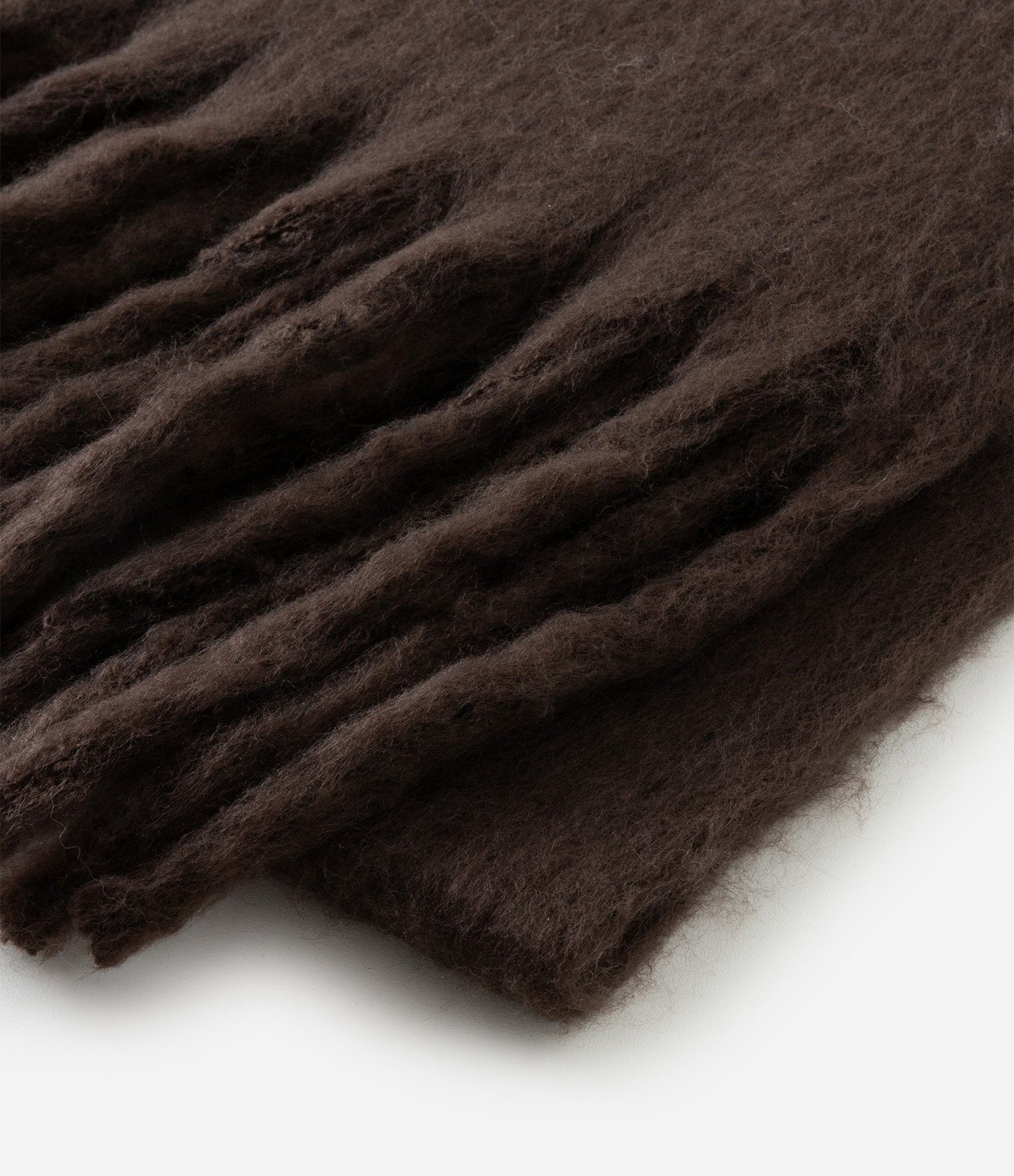 Cachecol Dupla Face em Tricô com Franjas nas Pontas Marrom 3