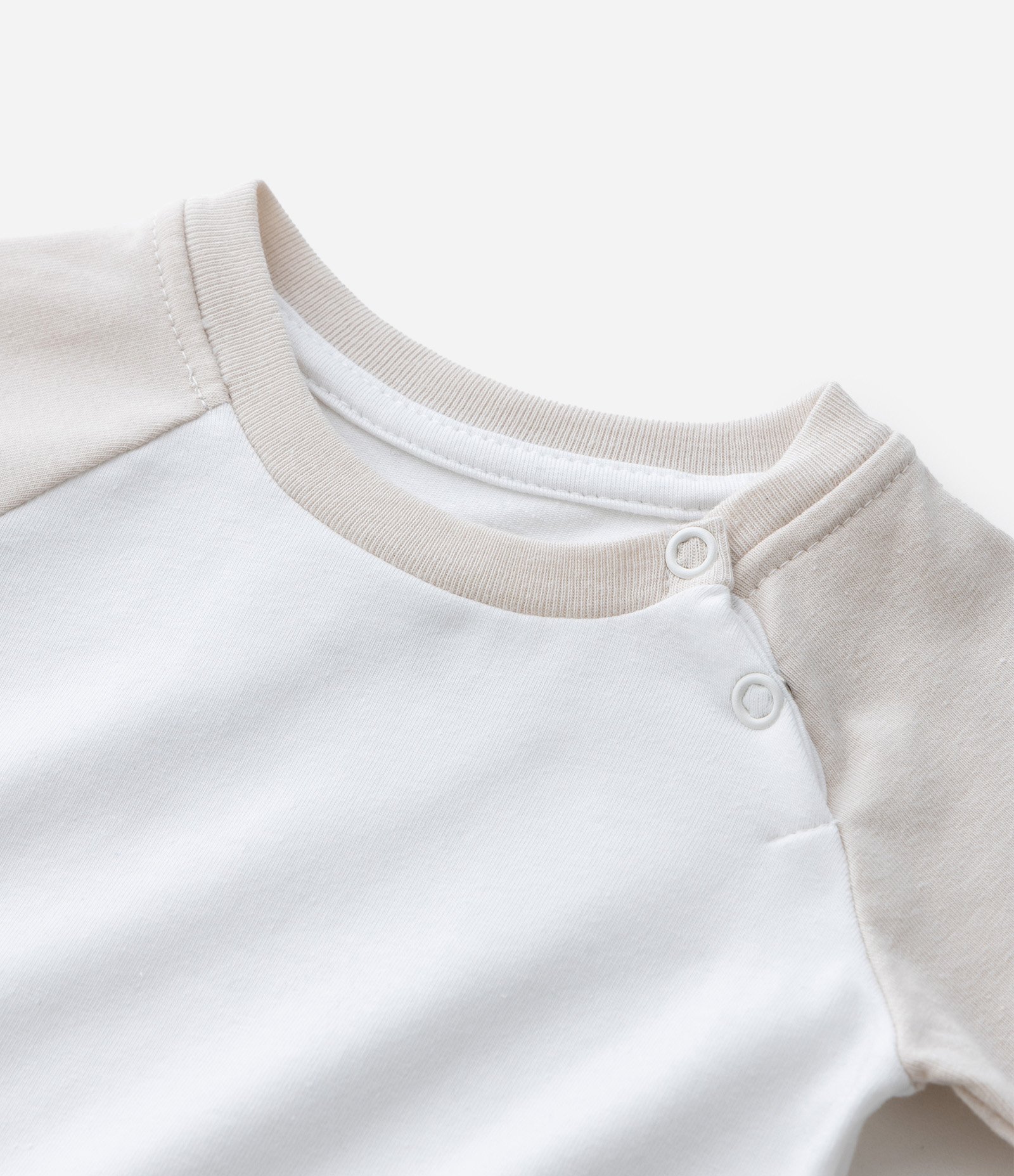 Body Infantil Bicolor com Gola Redonda – Tam 0 a 18 Meses Off White 8