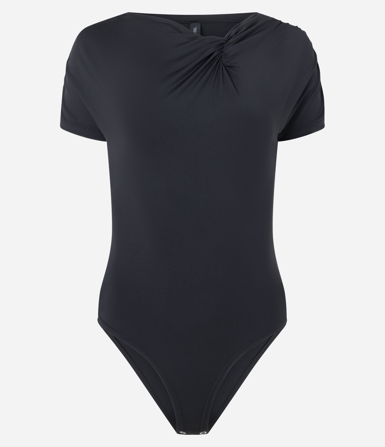 Body em Helanca com Decote Torcido Preto 5