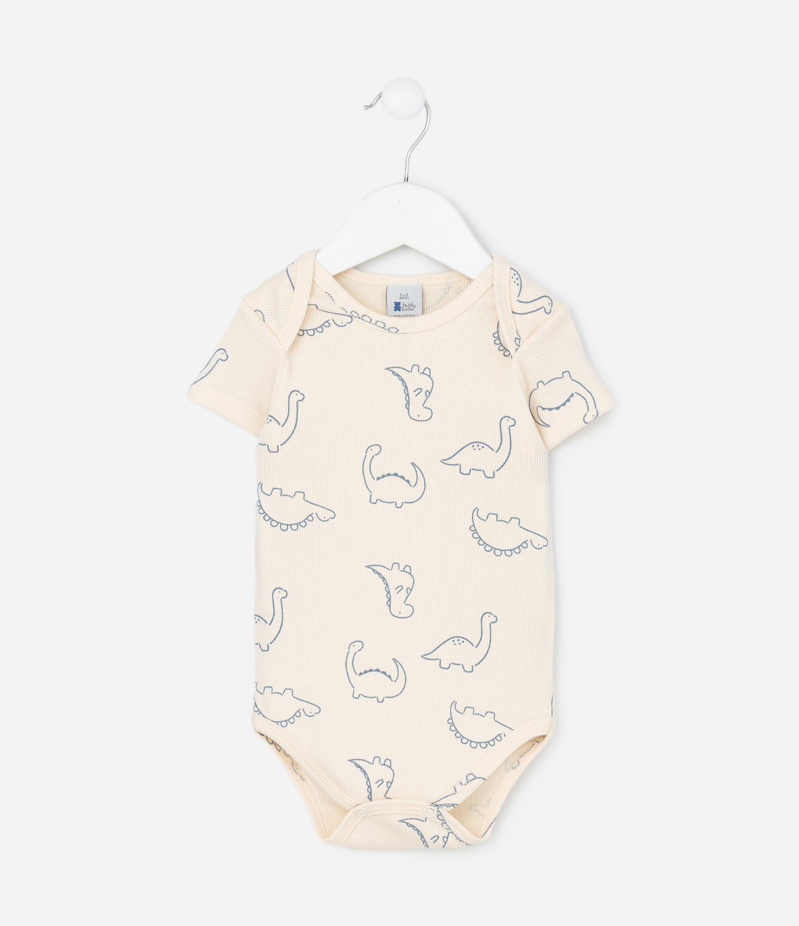 Body Bebê em Ribana com Estampa Dinossauros – Tam RN a 18 Meses Off White 2