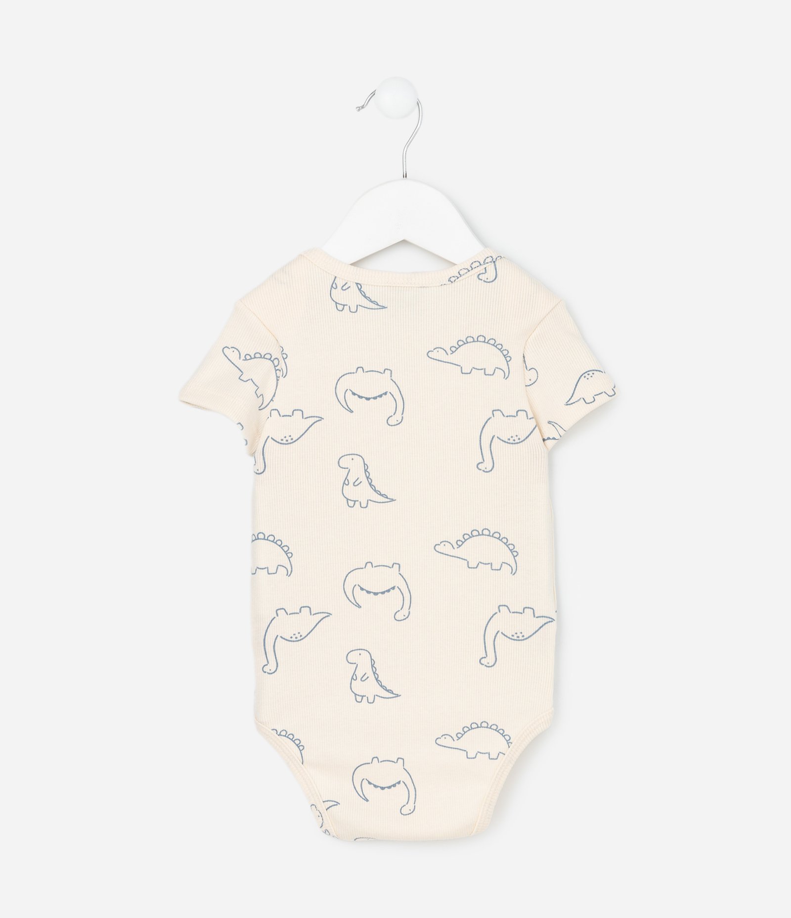 Body Bebê em Ribana com Estampa Dinossauros – Tam RN a 18 Meses Off White 3