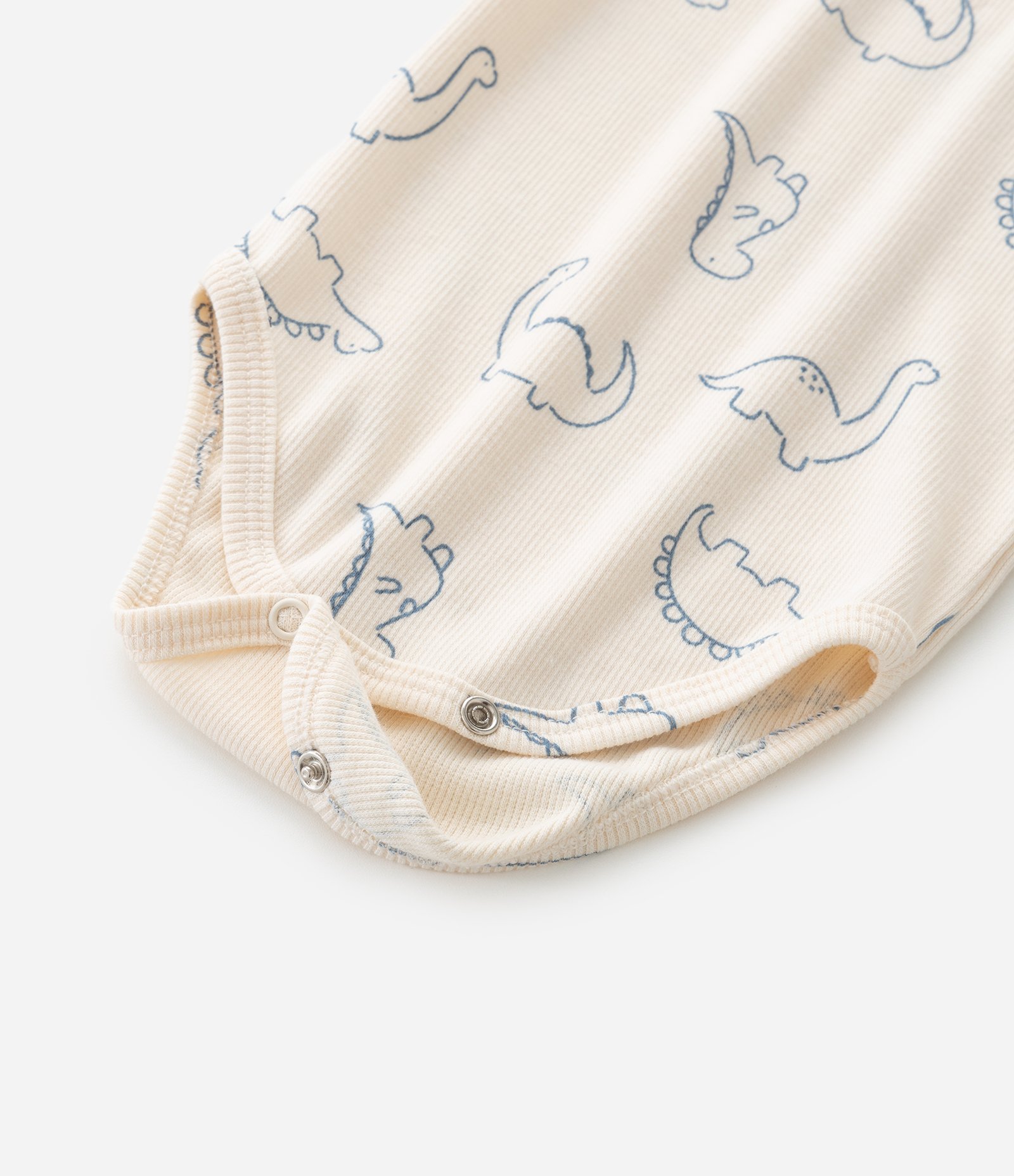Body Bebê em Ribana com Estampa Dinossauros – Tam RN a 18 Meses Off White 7