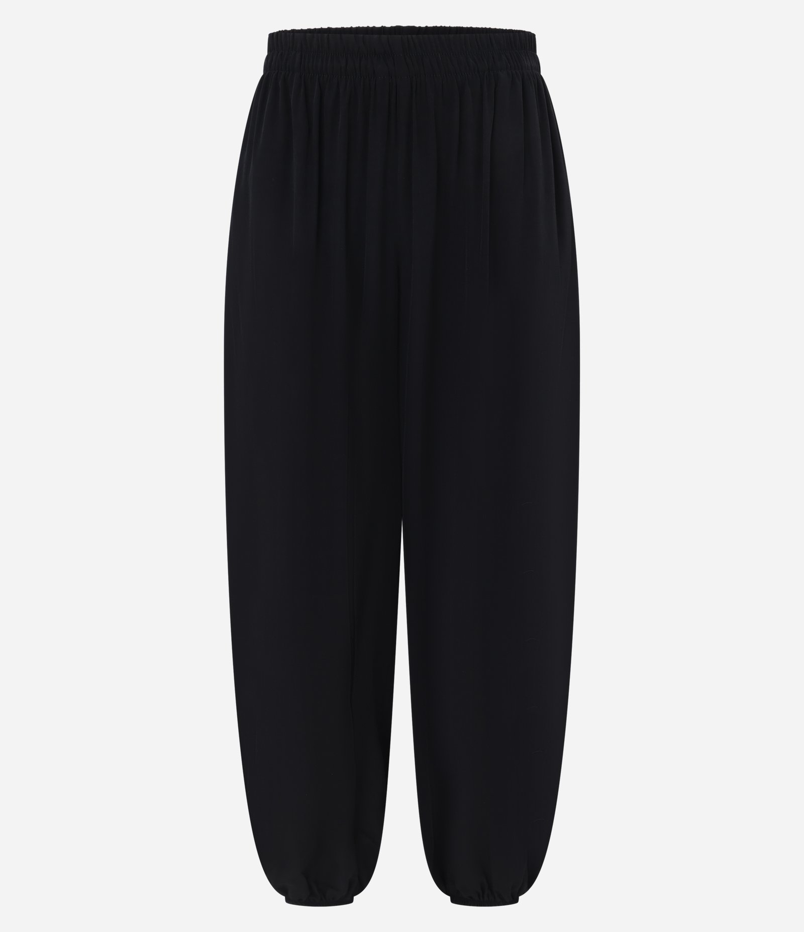Calça Boho Balloon em Viscose com Elástico no Cós e Barra Preto 1