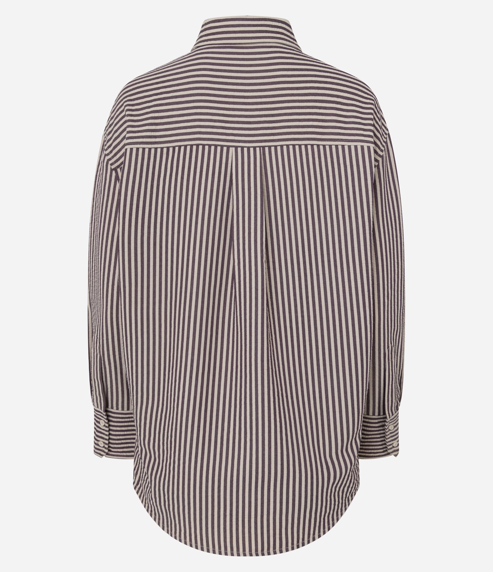 Camisa Anarruga com Listras e Abotoamento Frontal Lilás 7