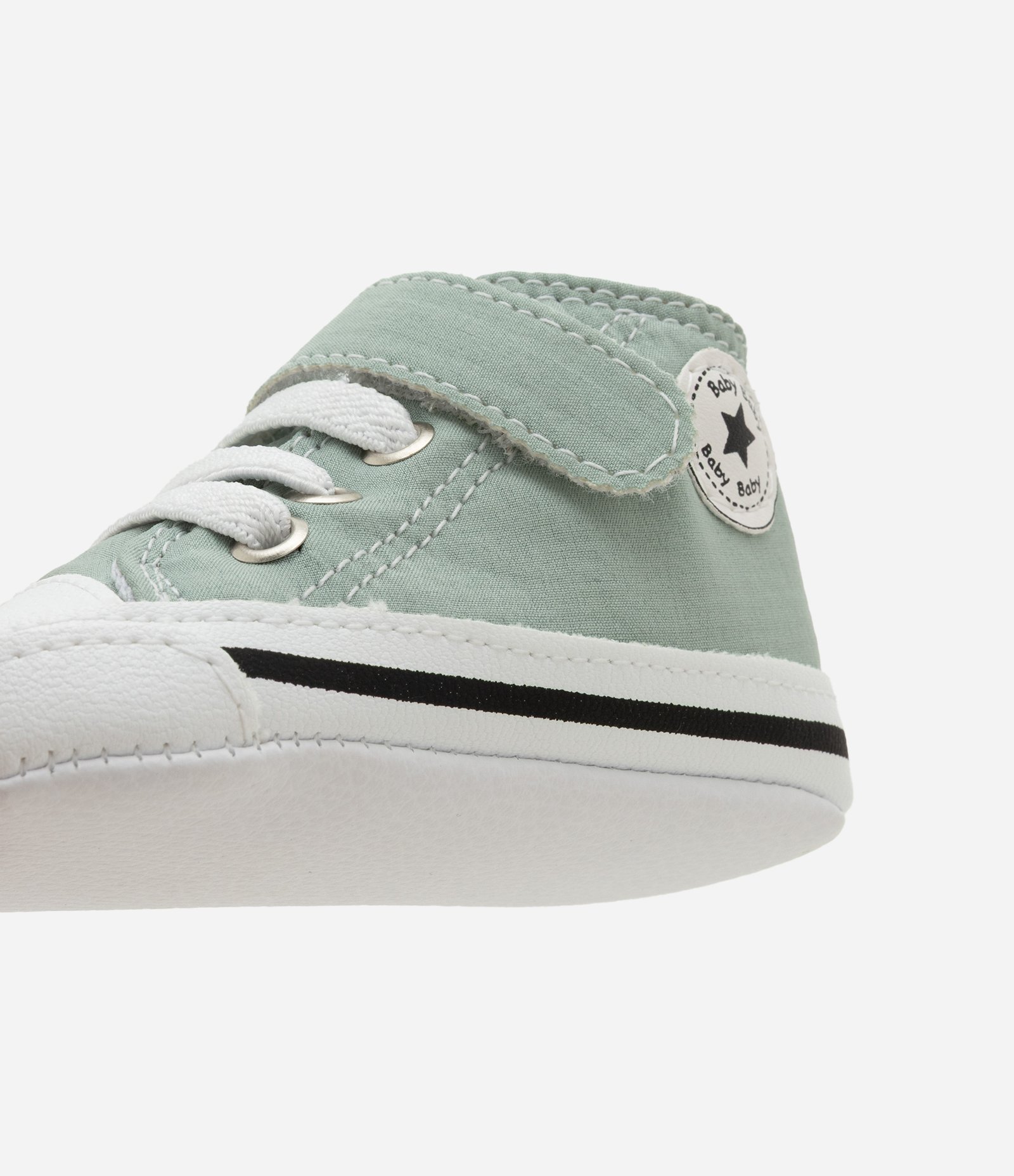 Tênis Infantil Cano Alto Com Velcro E Cadarço - Tam RN a 18 Meses Verde Claro 3