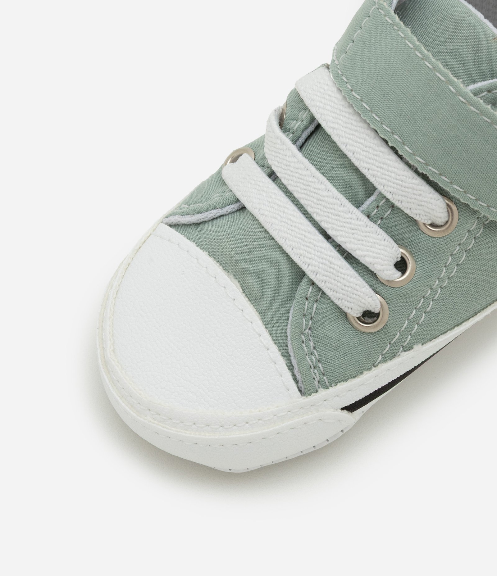 Tênis Infantil Cano Alto Com Velcro E Cadarço - Tam RN a 18 Meses Verde Claro 5