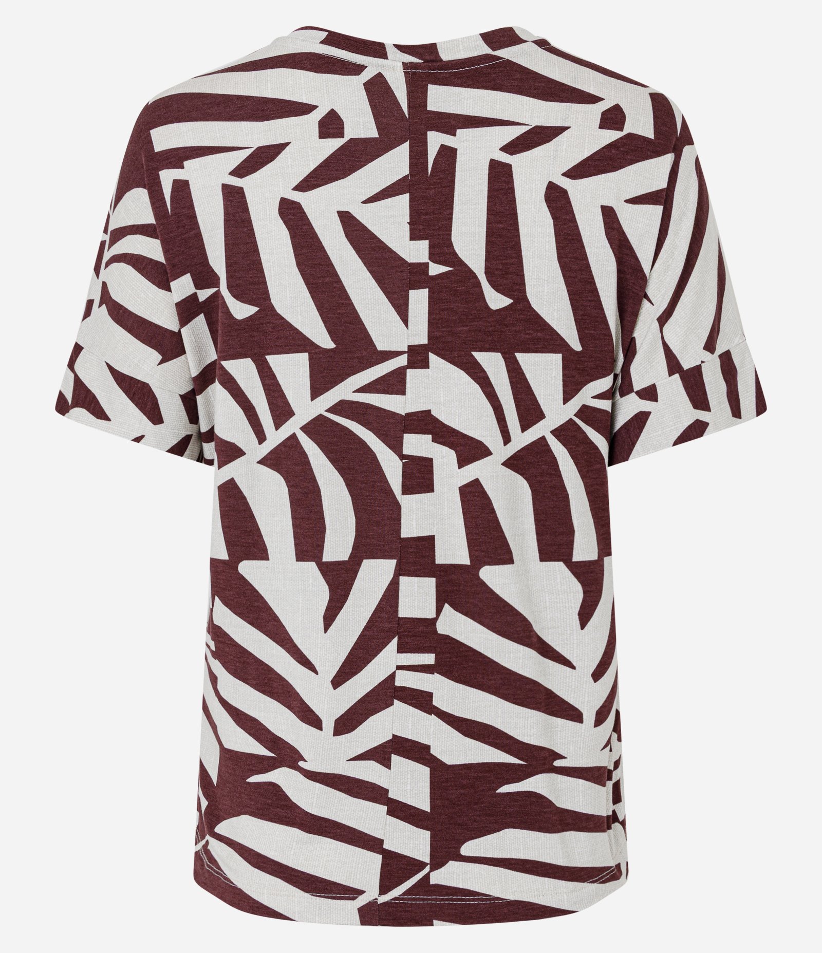 Blusa em Viscolycra com Mangas e Estampa de Folhagens Preto 7