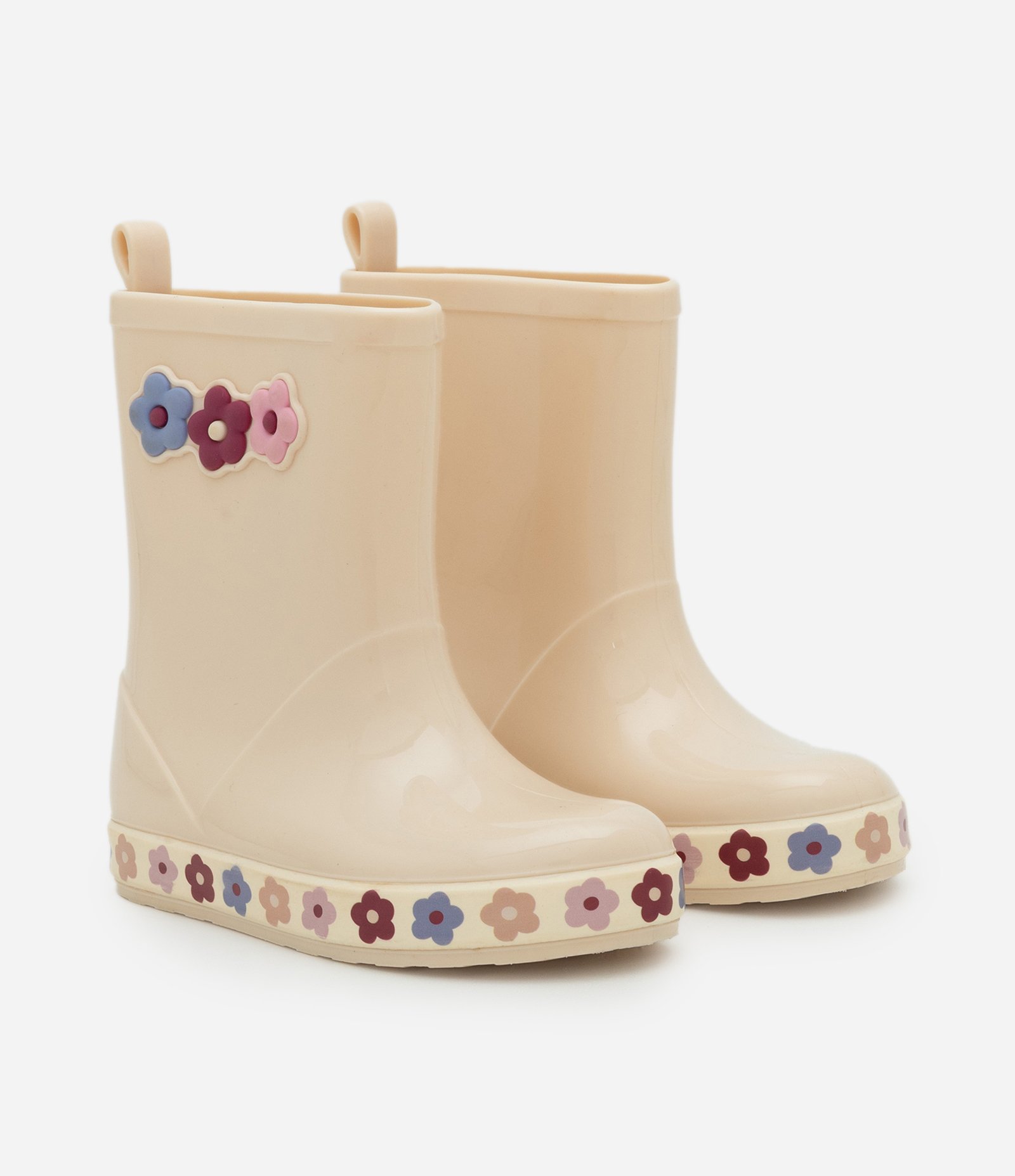 Galocha Infantil com Flores Aplicadas – Tam 21 a 28 Off White 1