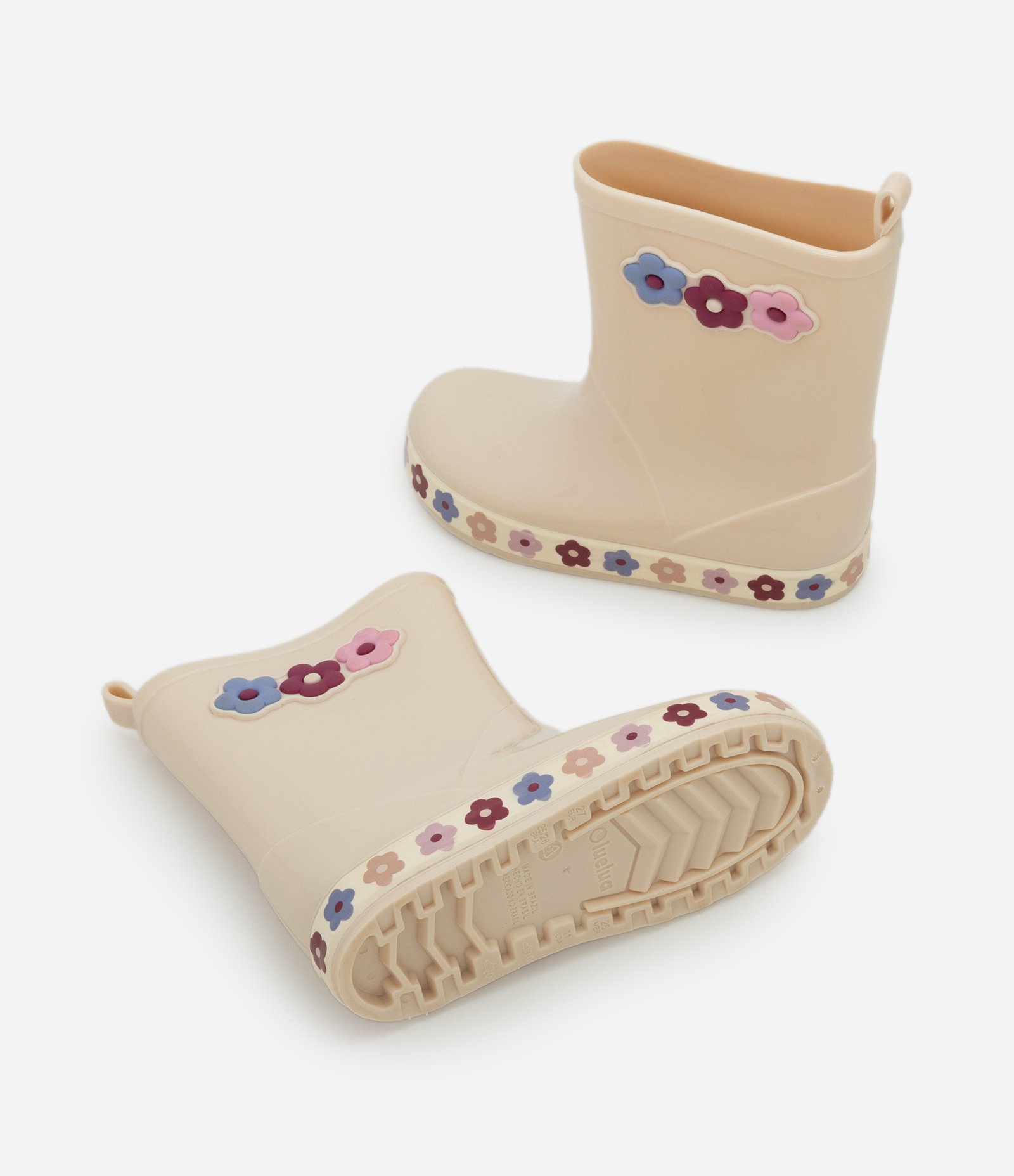 Galocha Infantil com Flores Aplicadas – Tam 21 a 28 Off White 4