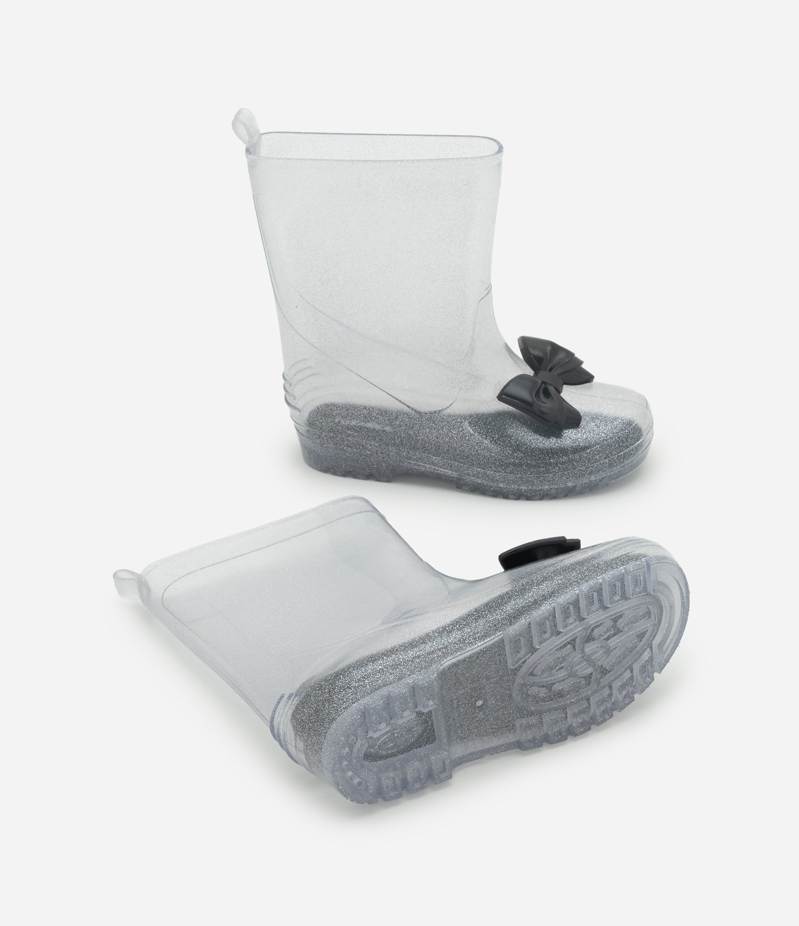 Galocha Infantil em Glitter com Laço e Meia – Tam 25 a 32 Transparente 4