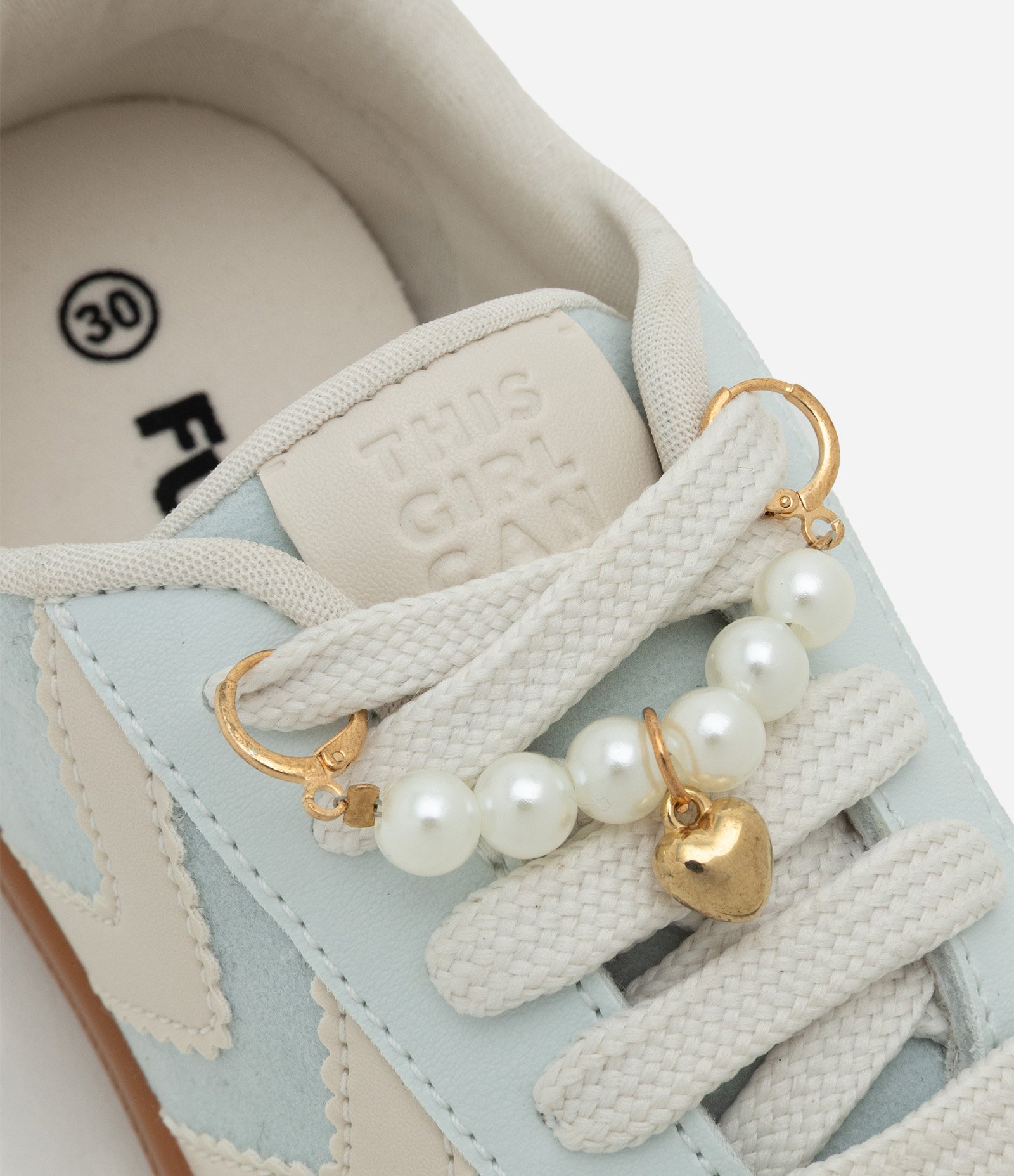 Tênis Infantil com Recortes e Pin de Pérolas – Tam 28 a 34 Azul Bebê 4