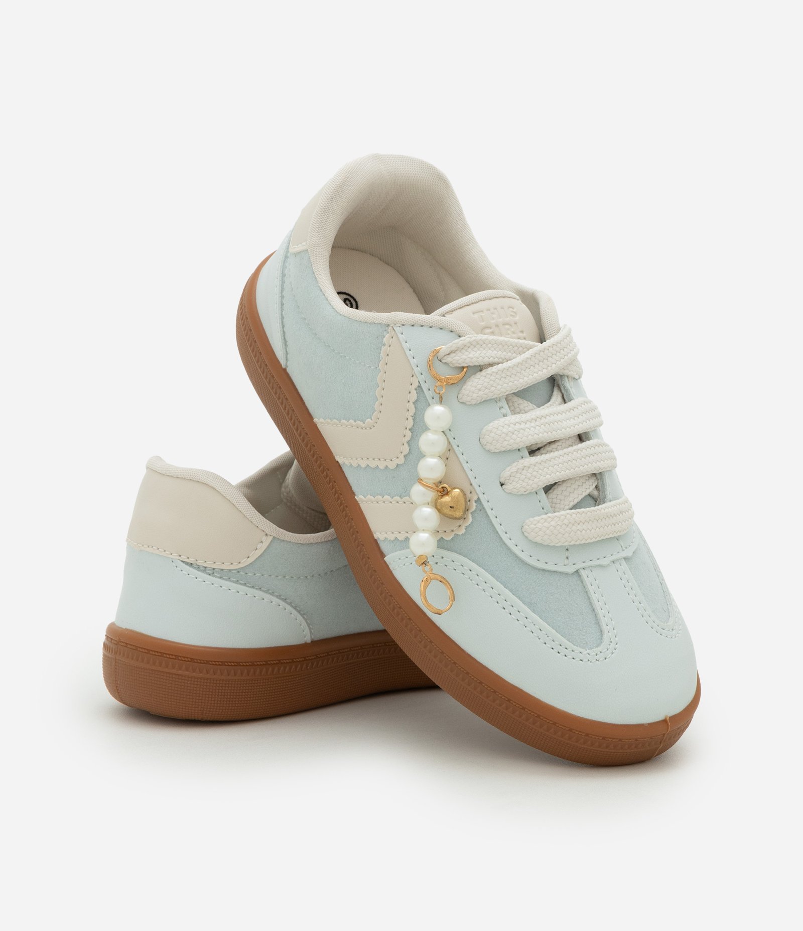 Tênis Infantil com Recortes e Pin de Pérolas – Tam 28 a 34 Azul Bebê 7