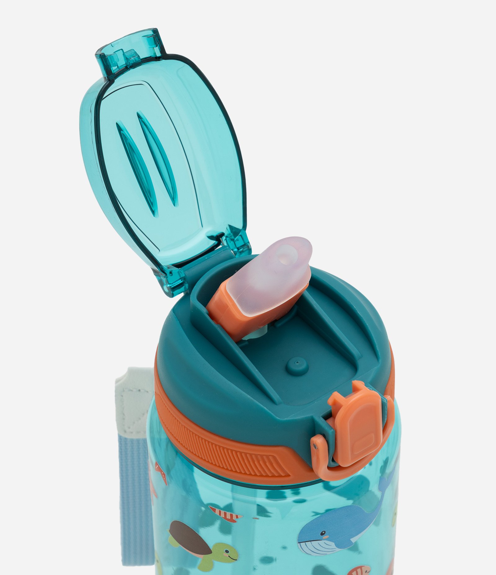Garrafa de Plástico Translúcido com Estampa Marinha 600ml Verde 2
