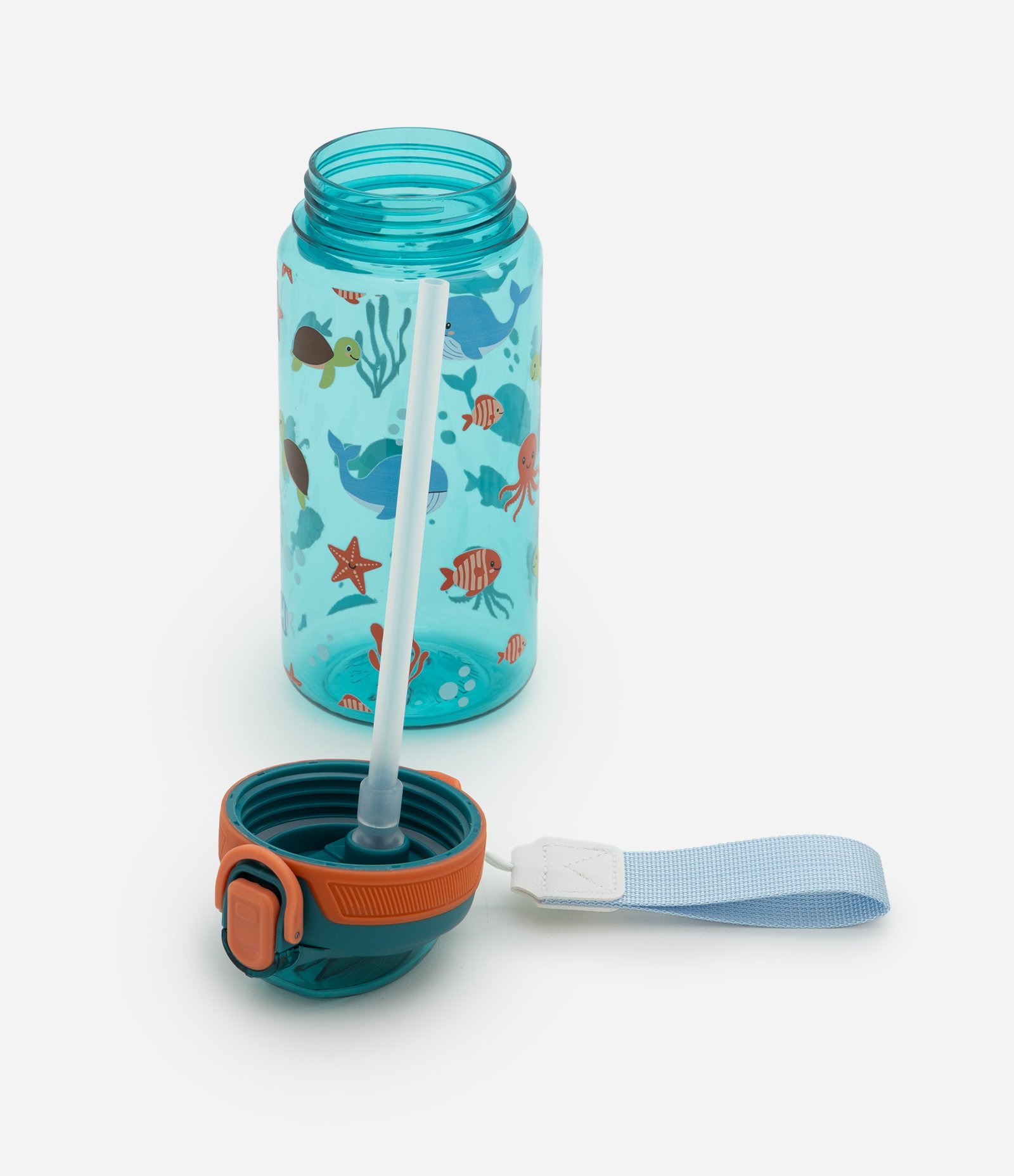 Garrafa de Plástico Translúcido com Estampa Marinha 600ml Verde 4