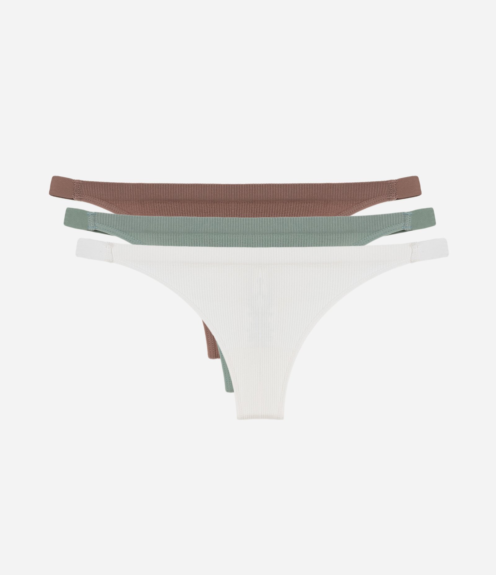 Kit 03 Calcinhas String Fio em Poliamida sem Costura Branco/ Verde/ Marrom 1