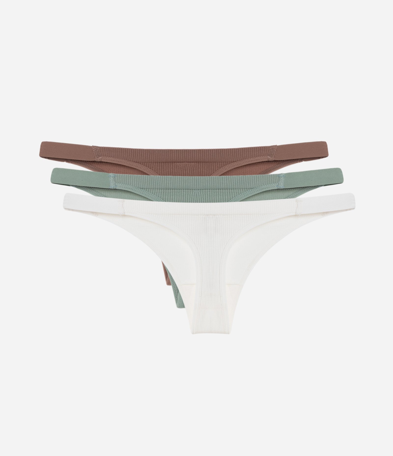 Kit 03 Calcinhas String Fio em Poliamida sem Costura Branco/ Verde/ Marrom 2