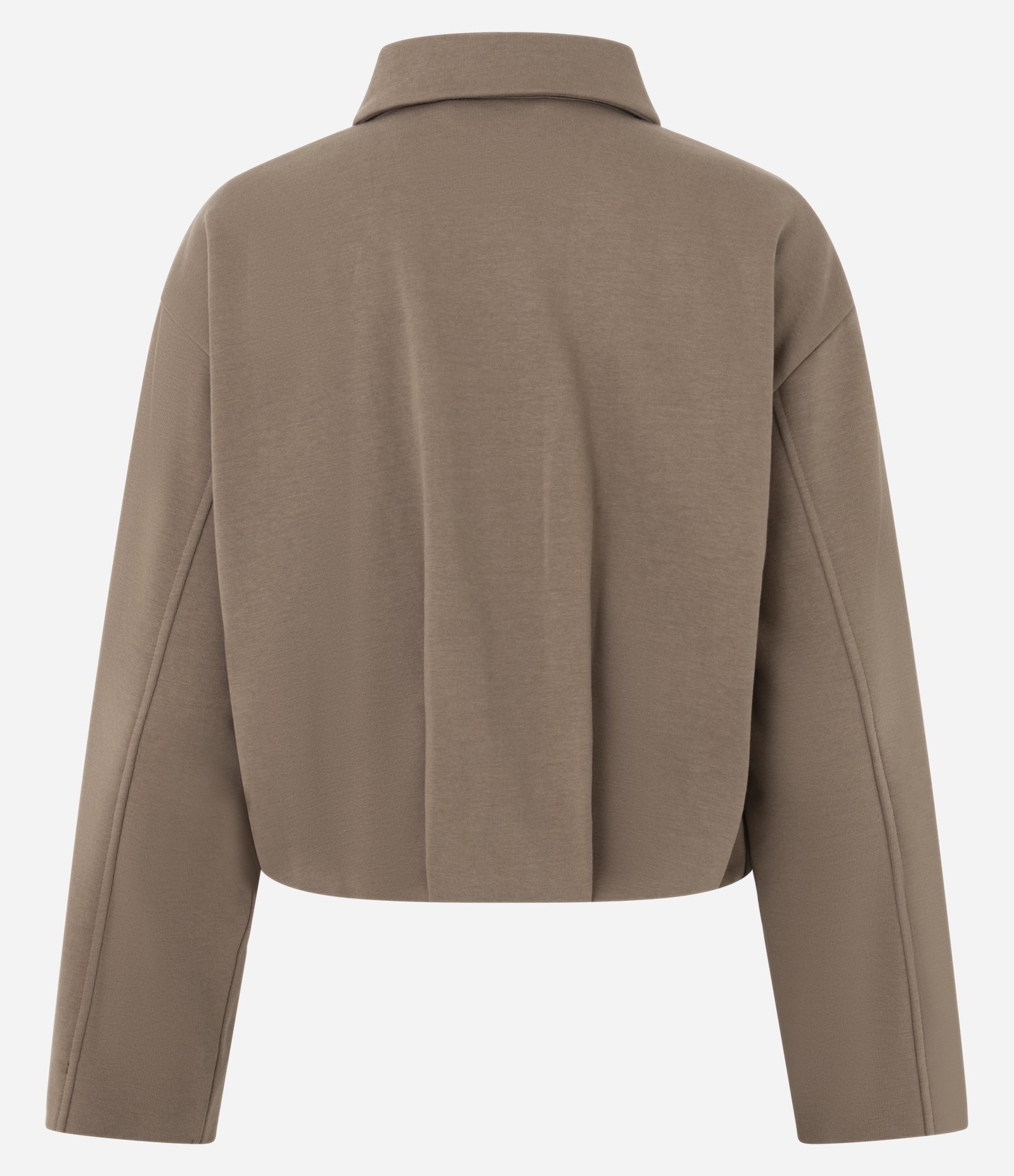 Jaqueta Balonê Curta em Moletom com Felpa Marrom 6