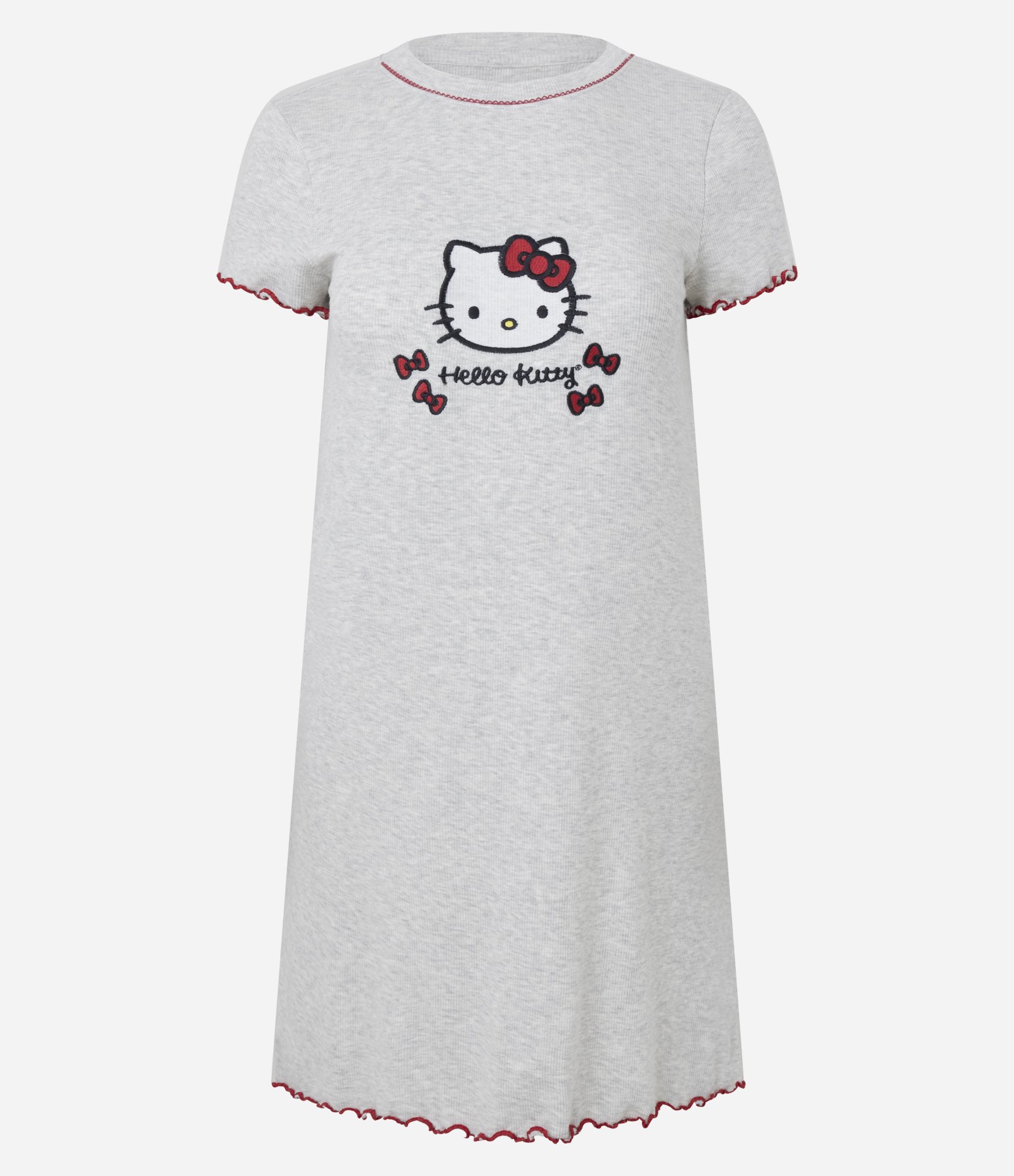 Camisola com Estampa Hello Kitty e Detalhes Contrastantes Cinza 3
