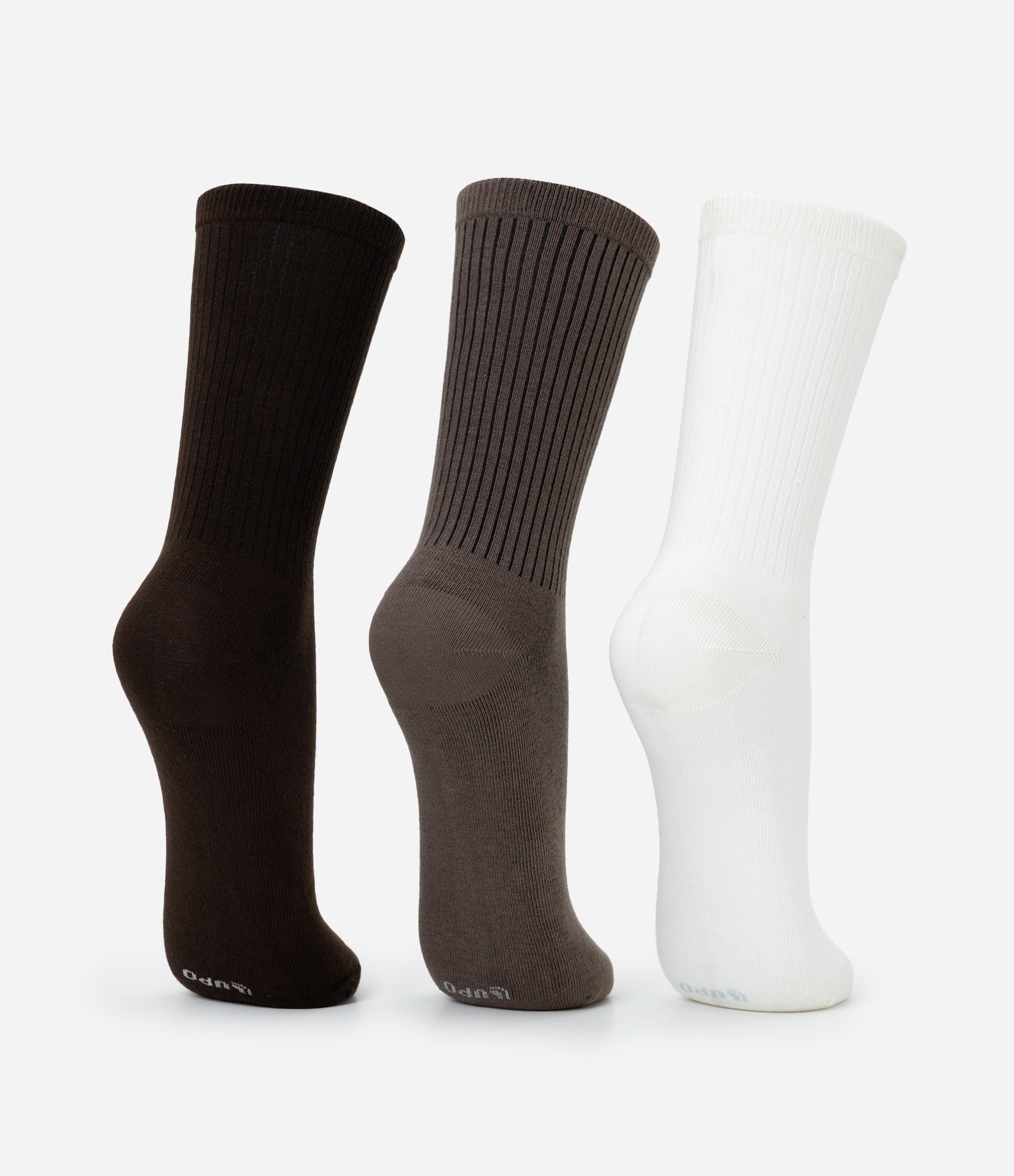 Kit 03 Meias Caneladas Básicas Cano Alto Multicores 3