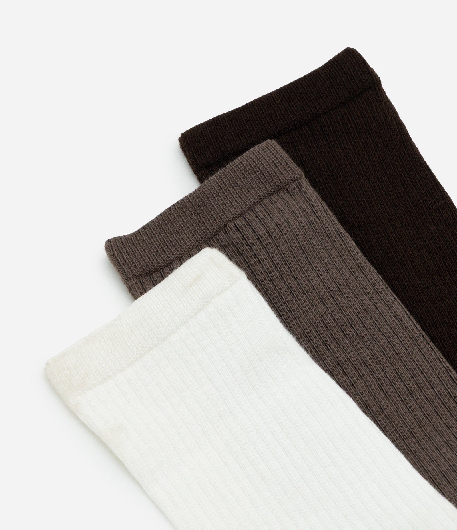 Kit 03 Meias Caneladas Básicas Cano Alto Multicores 4