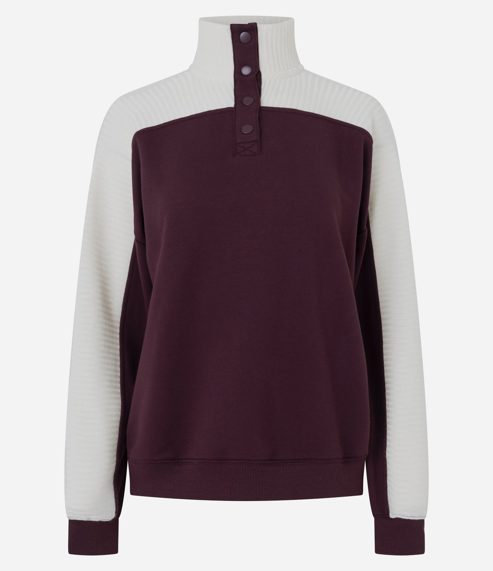 Casaco Esportivo Oversized em Cotton com Recorte Retilínea Vinho 1