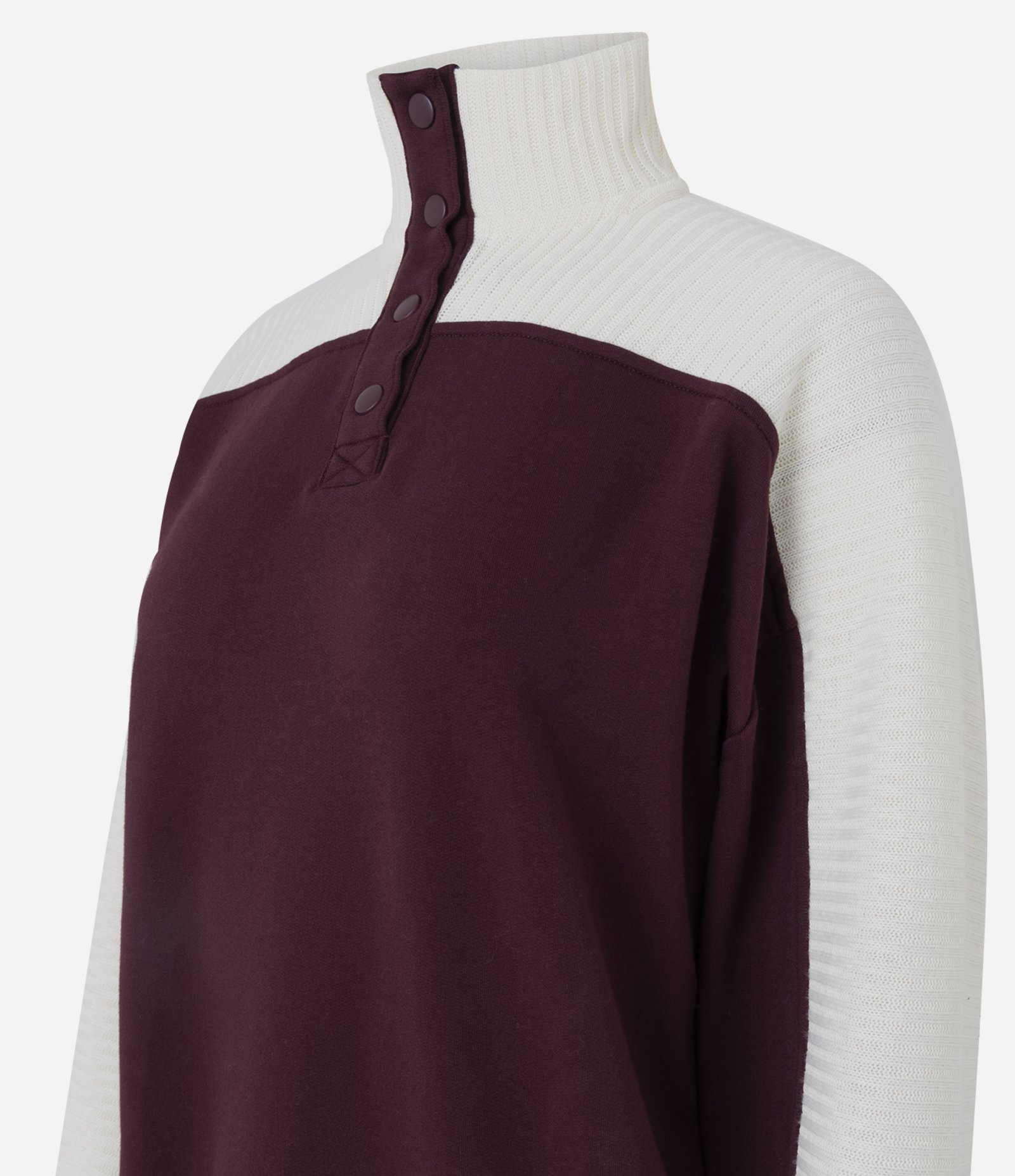 Casaco Esportivo Oversized em Cotton com Recorte Retilínea Vinho 2