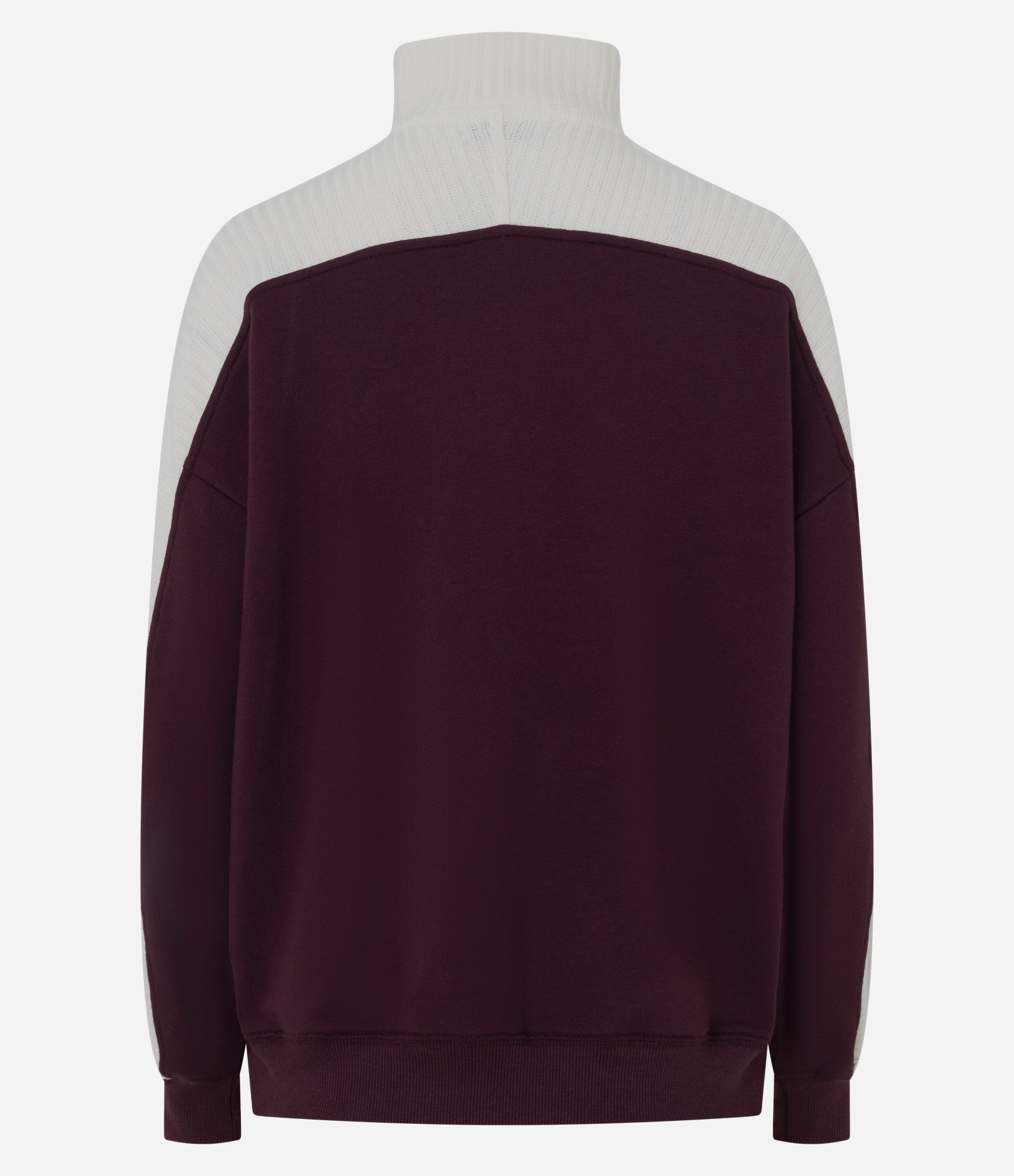 Casaco Esportivo Oversized em Cotton com Recorte Retilínea Vinho 3