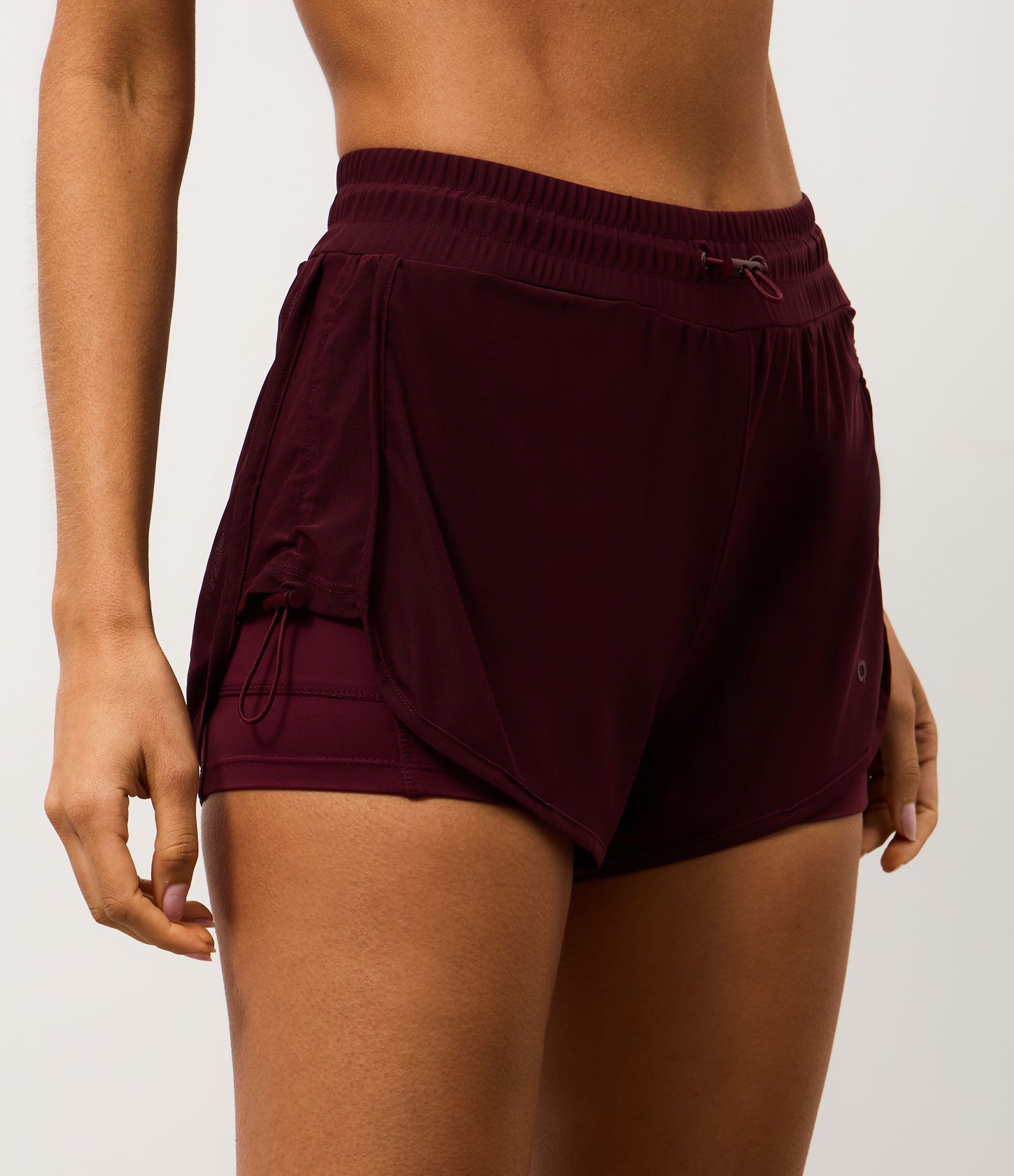 Bermuda Runner Esportiva em Tule com Short Interno e Tecnologia Dry Vinho 2