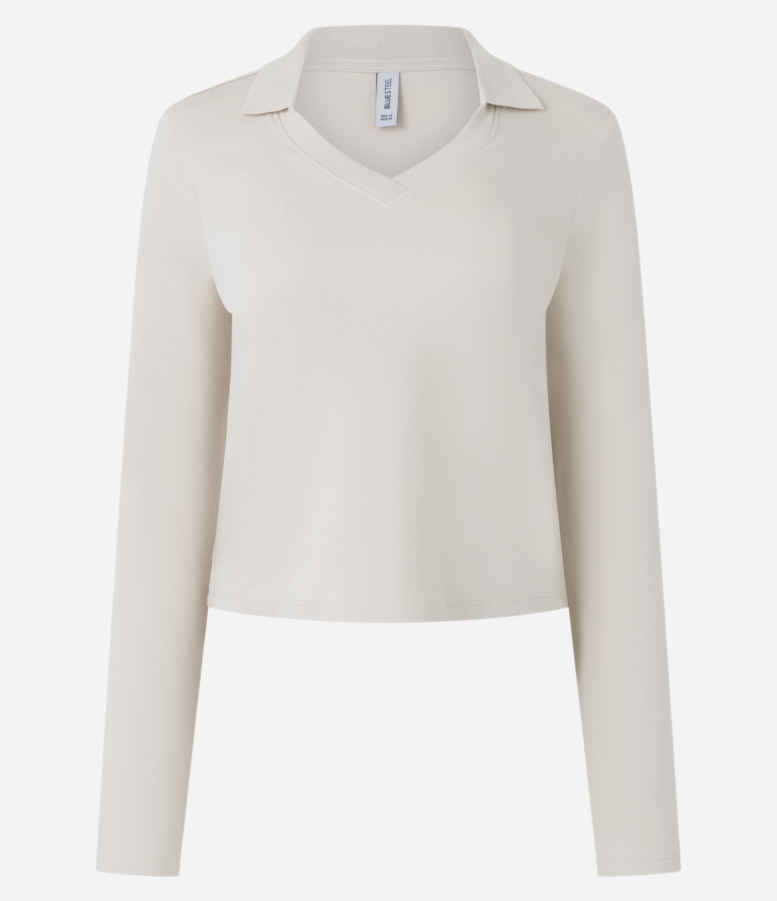 Blusa Manga Longa Interlock com Gola Polo Branco 2