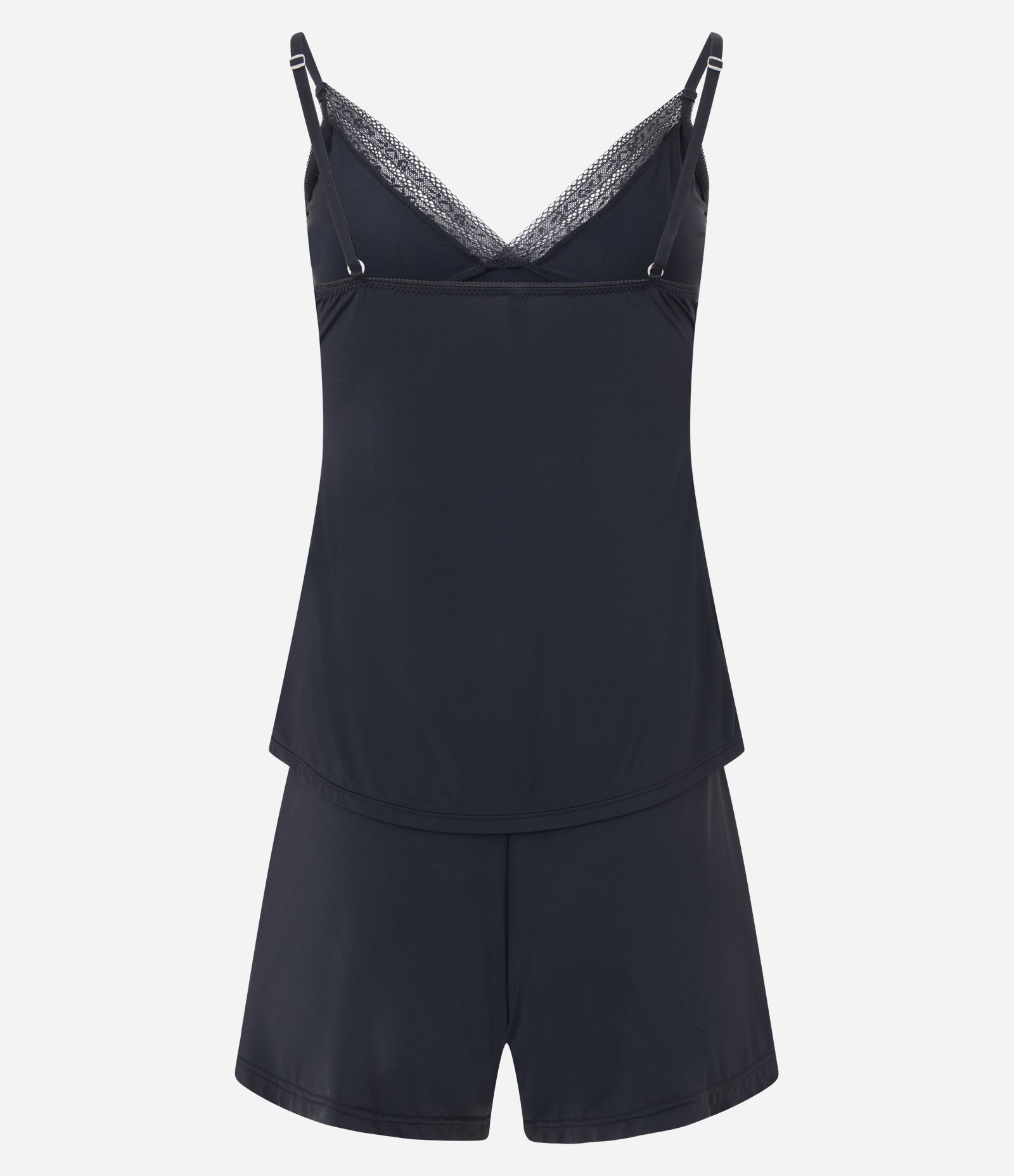 Pijama Short Doll de Alcinha em Microfibra com Pingente de Coração Preto 3