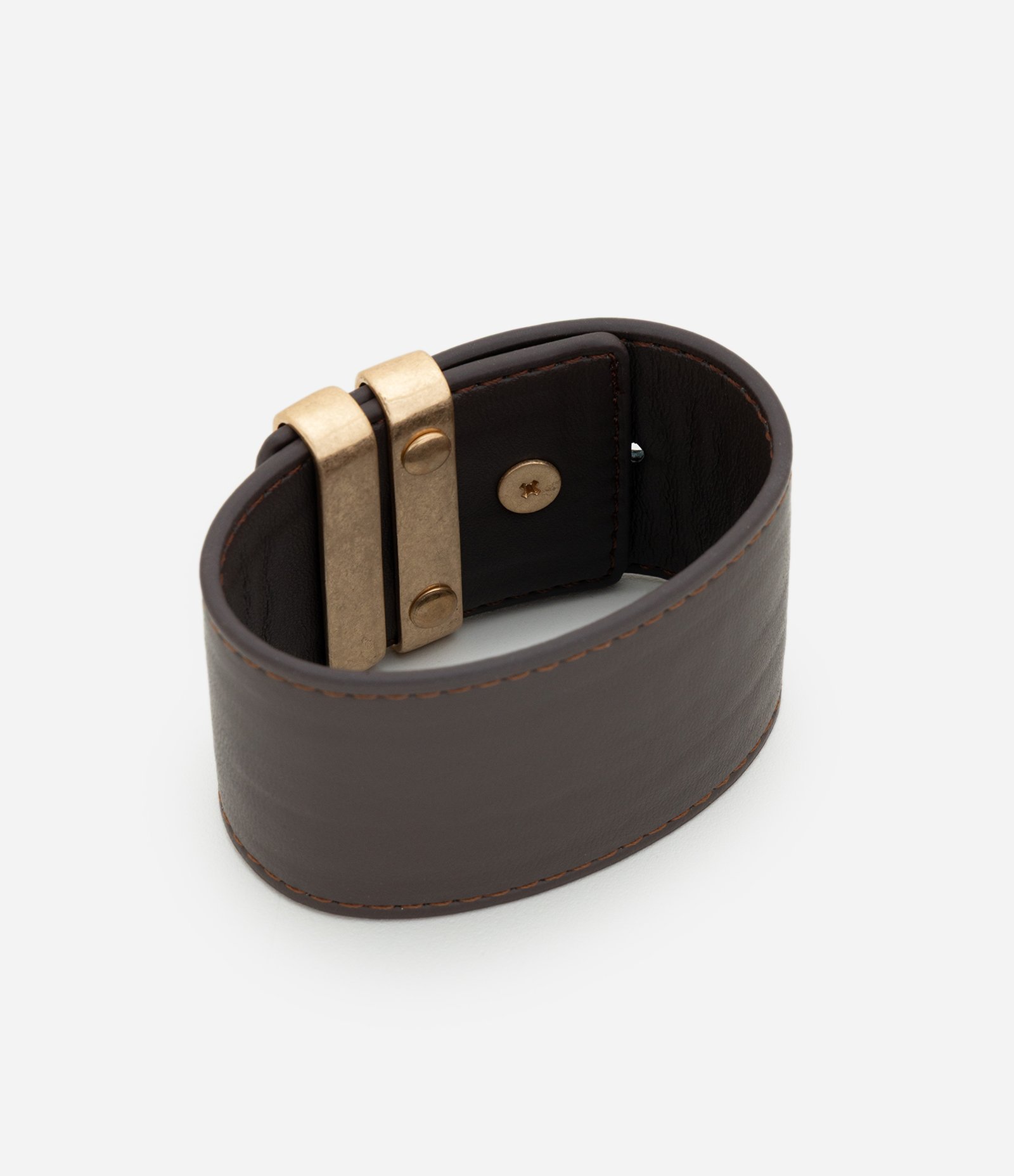 Bracelete em PU com Fivela e Ajuste Marrom 3